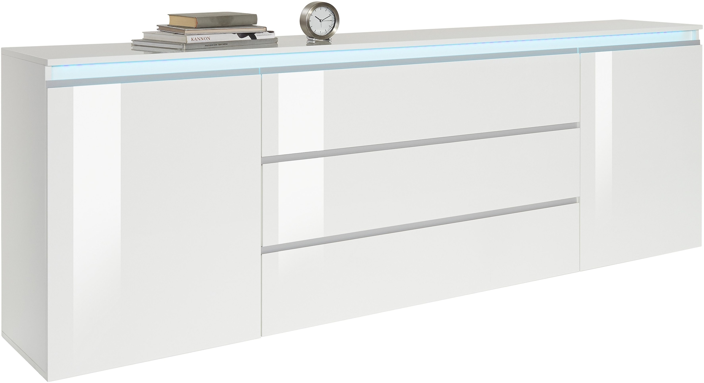 Image of Home affaire Sideboard "Magic, Kommode, Schrank, Stauraumschrank" mit 2 Türen und 3 Schubkästen Hochglanz lackiert (B/T/H) 240x40x81 cm