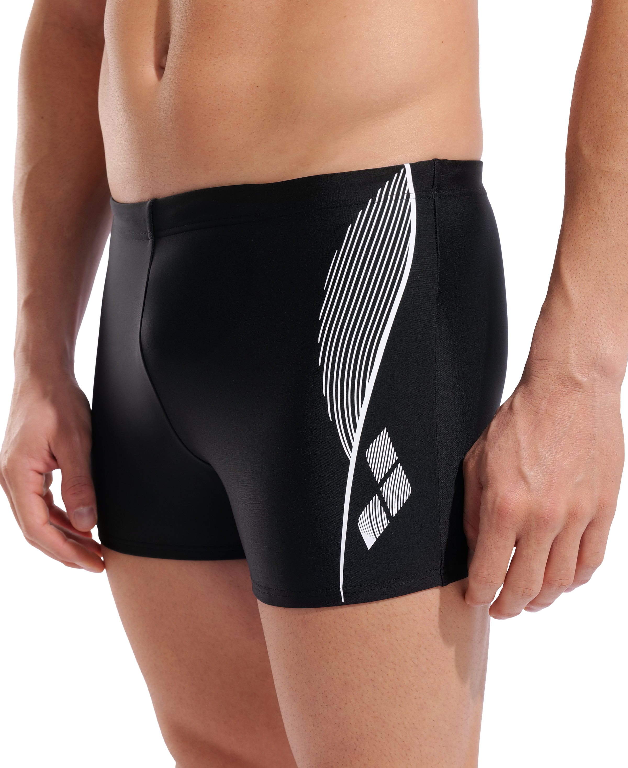 Arena Short de bain »MEN'S SWIM SHORT GRAPHIC« avec matériau stretch, résistant au chlore et à l'eau salée