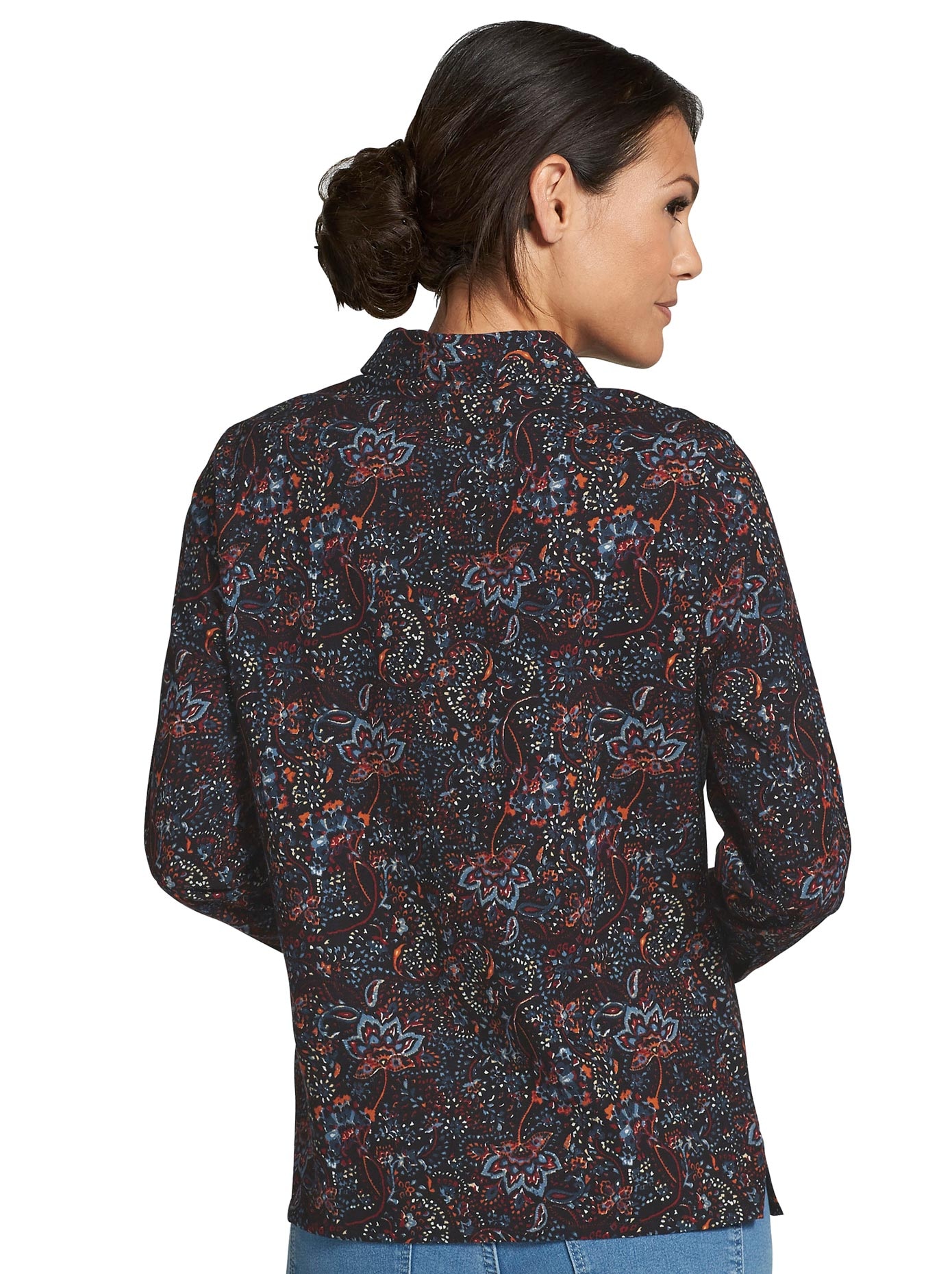 Bluse mit Muster-Mix aus Blümchen und Paisley-Elementen