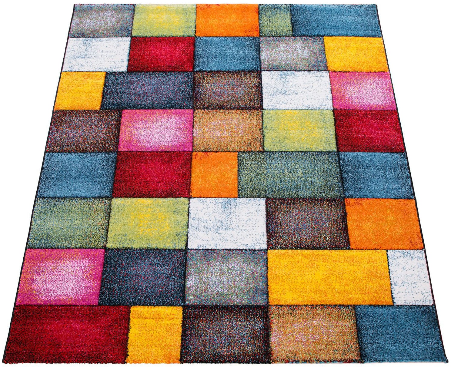 Paco Home Teppich »Smaragd 753«, erhältlich Muster, mit Läufer kaufen rechteckig, 3D-Design, Kurzflor, Karo als jetzt auch