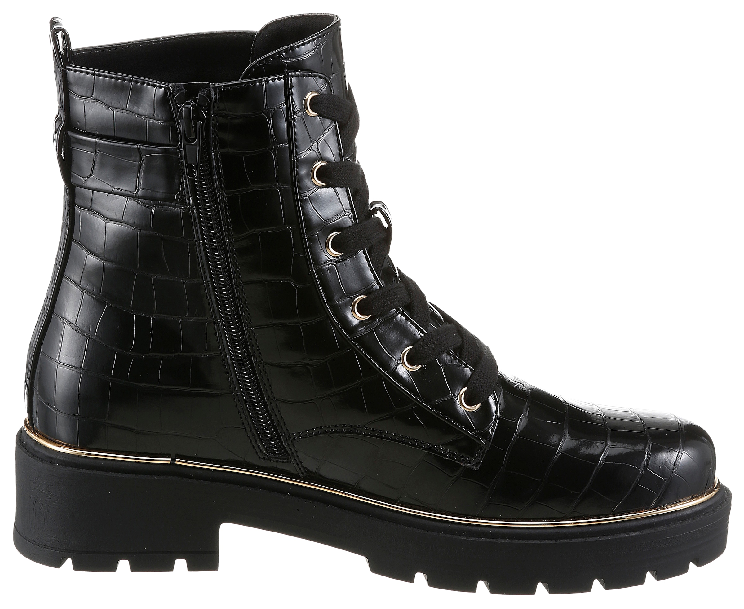 Aniston SHOES Bottines à lacets  bottines à lacets, bottines cheville effet croco - NOUVELLE COLLECTION