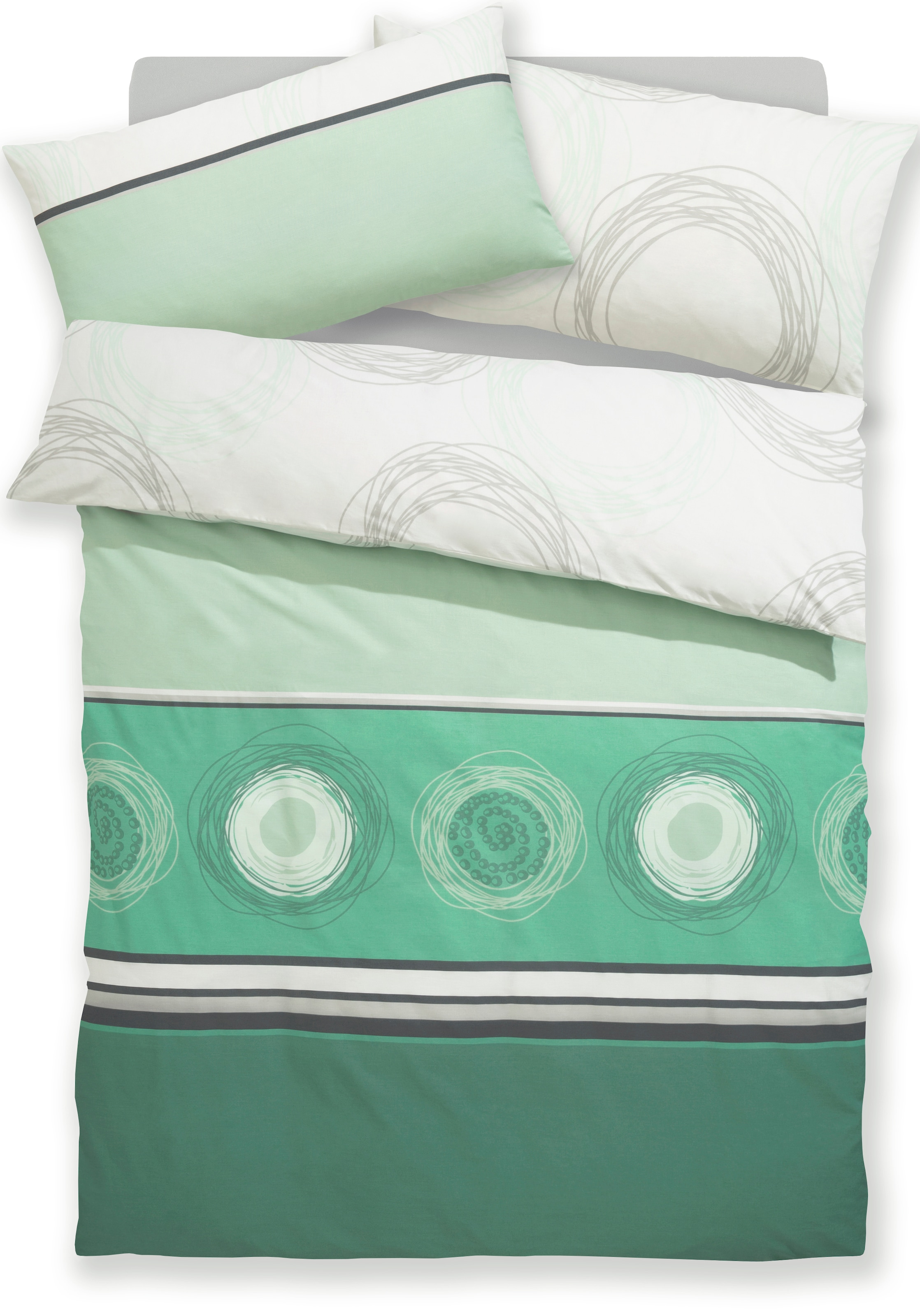 BIERBAUM Bettwäsche »Florielle« 2 Stk. tlg. in Gr. 135x200 oder 155x220 cm, 100% Baumwolle, Kreise