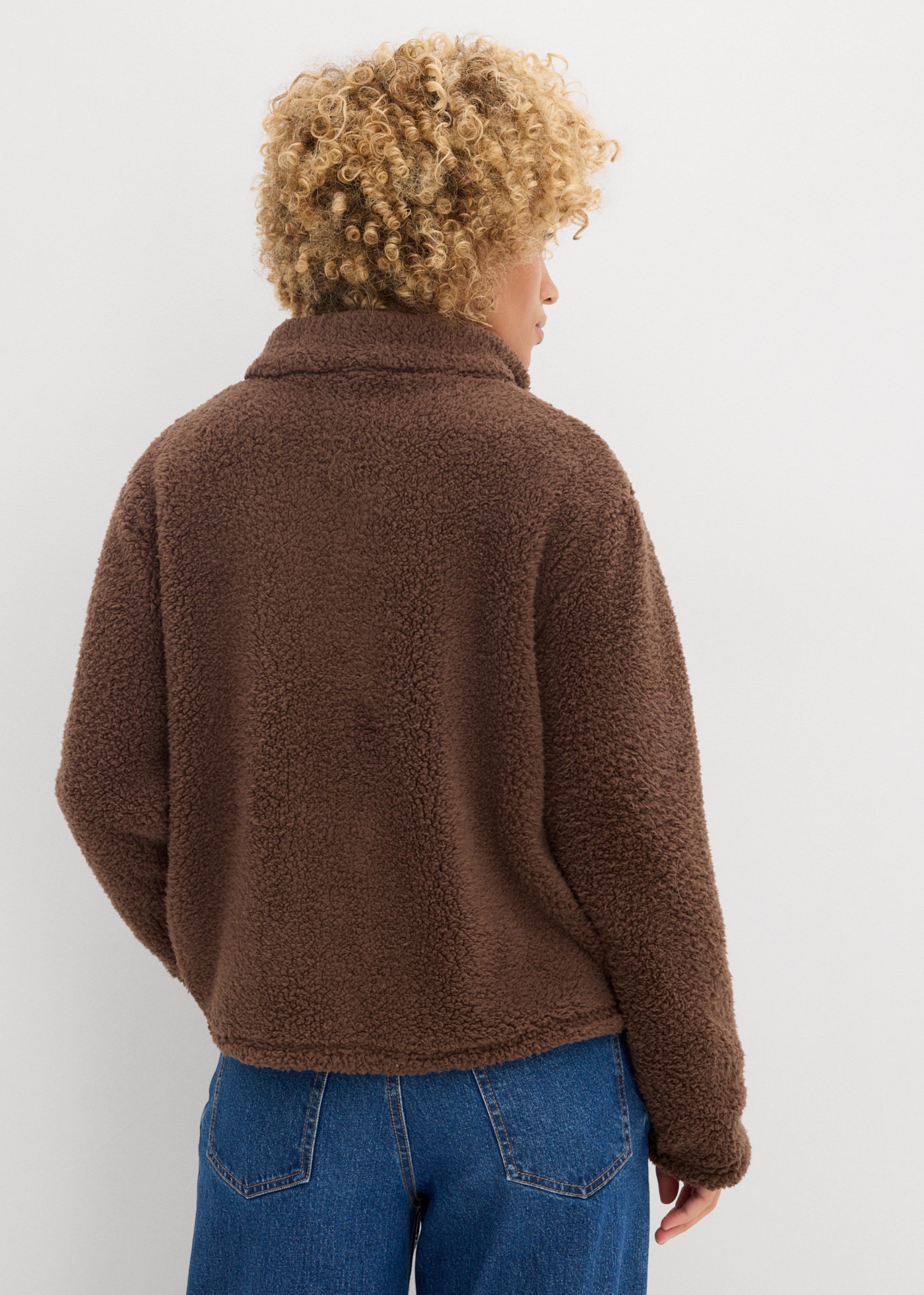 bonprix Veste polaire aspect teddy, coupe oversize, en polyester, style décontracté