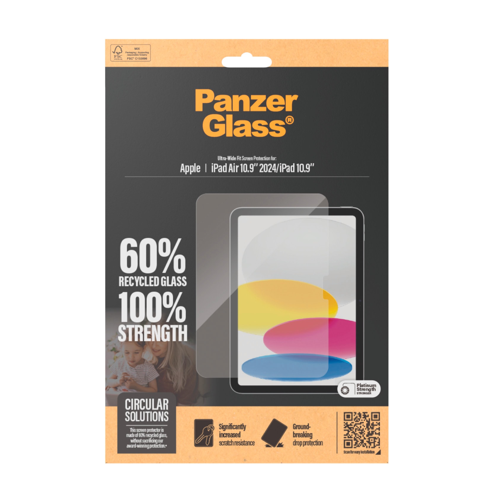 PanzerGlass Displayschutzglas »Ultra Wide Fit Screen Protector«, für Apple iPad Air 10.9 2024-Apple iPad 10.9, Displayschutzfolie, Schutzfolie, Bildschirmschutz, kratz- & stossfest