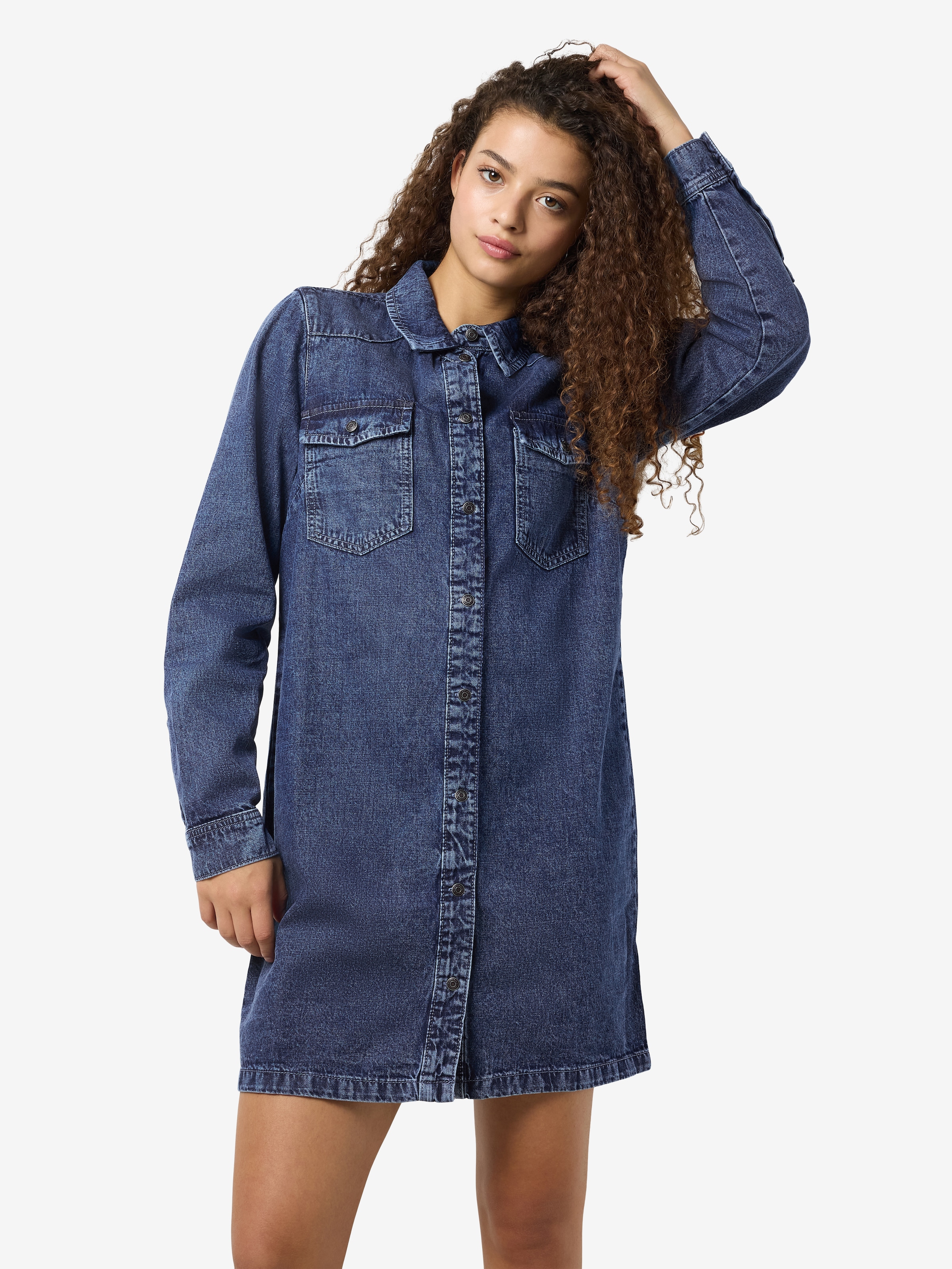 Noisy may Jeanskleid »NMNEW SIGNE L/S DENIM DRESS VI002MB LX« Brusttaschen