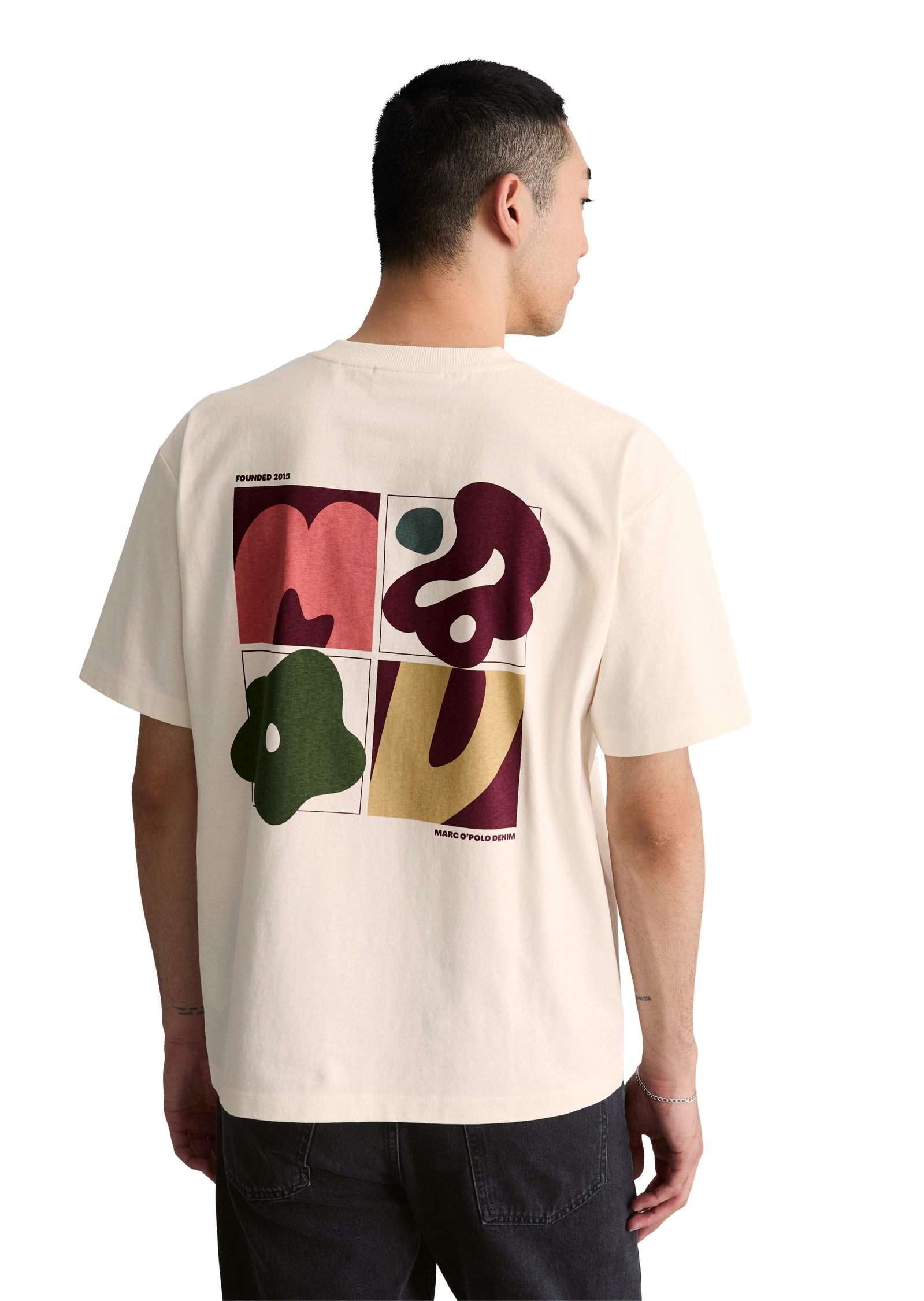 Marc O'Polo DENIM T-shirt relaxed avec grand imprimé dans le dos