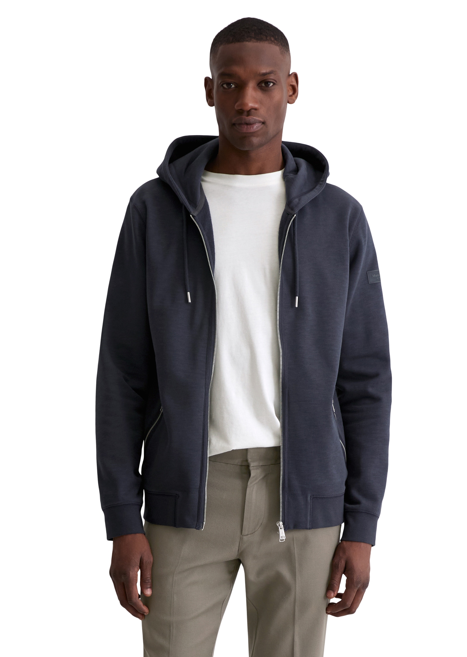 Image of Marc OPolo Kapuzensweatjacke "regular fit aus weichem Bio-Baumwoll-Sweat" mit Zwei-Wege-Reissverschluss; weiche, gebrushte Innenseite