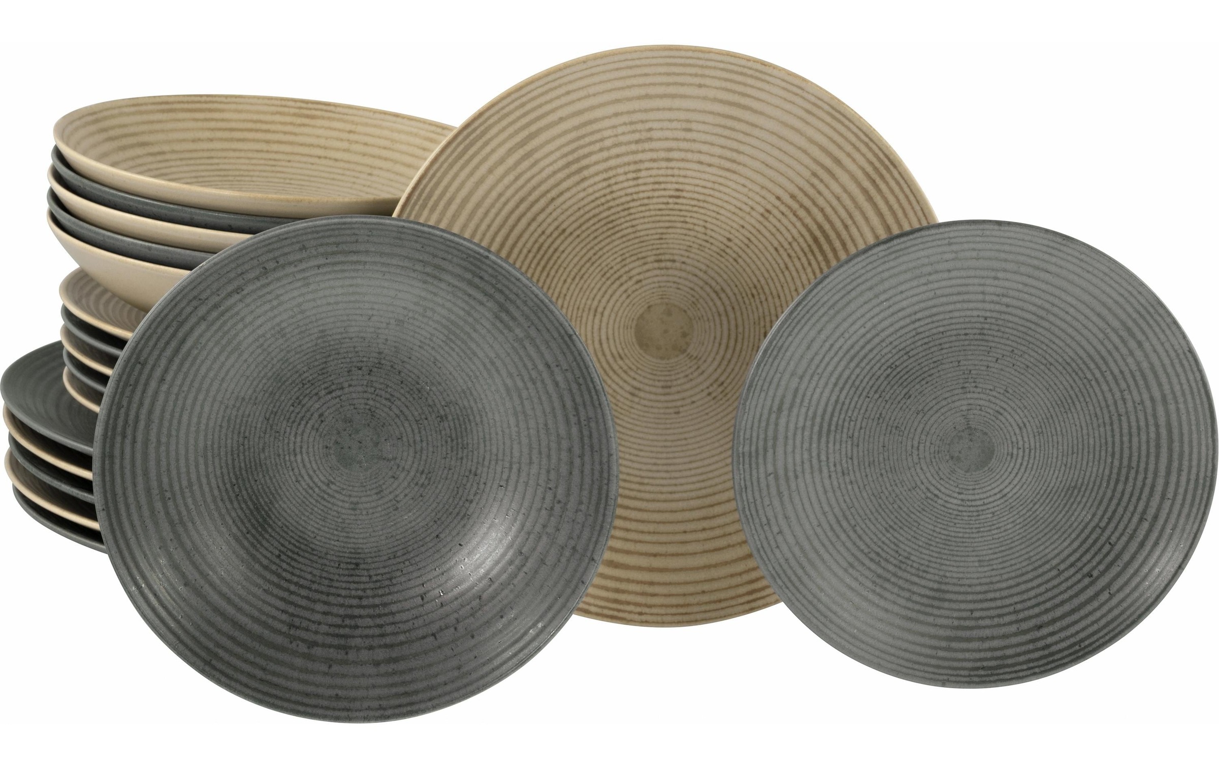 Image of CreaTable Kombiservice "Teller-Set Anthrazit/Sand"