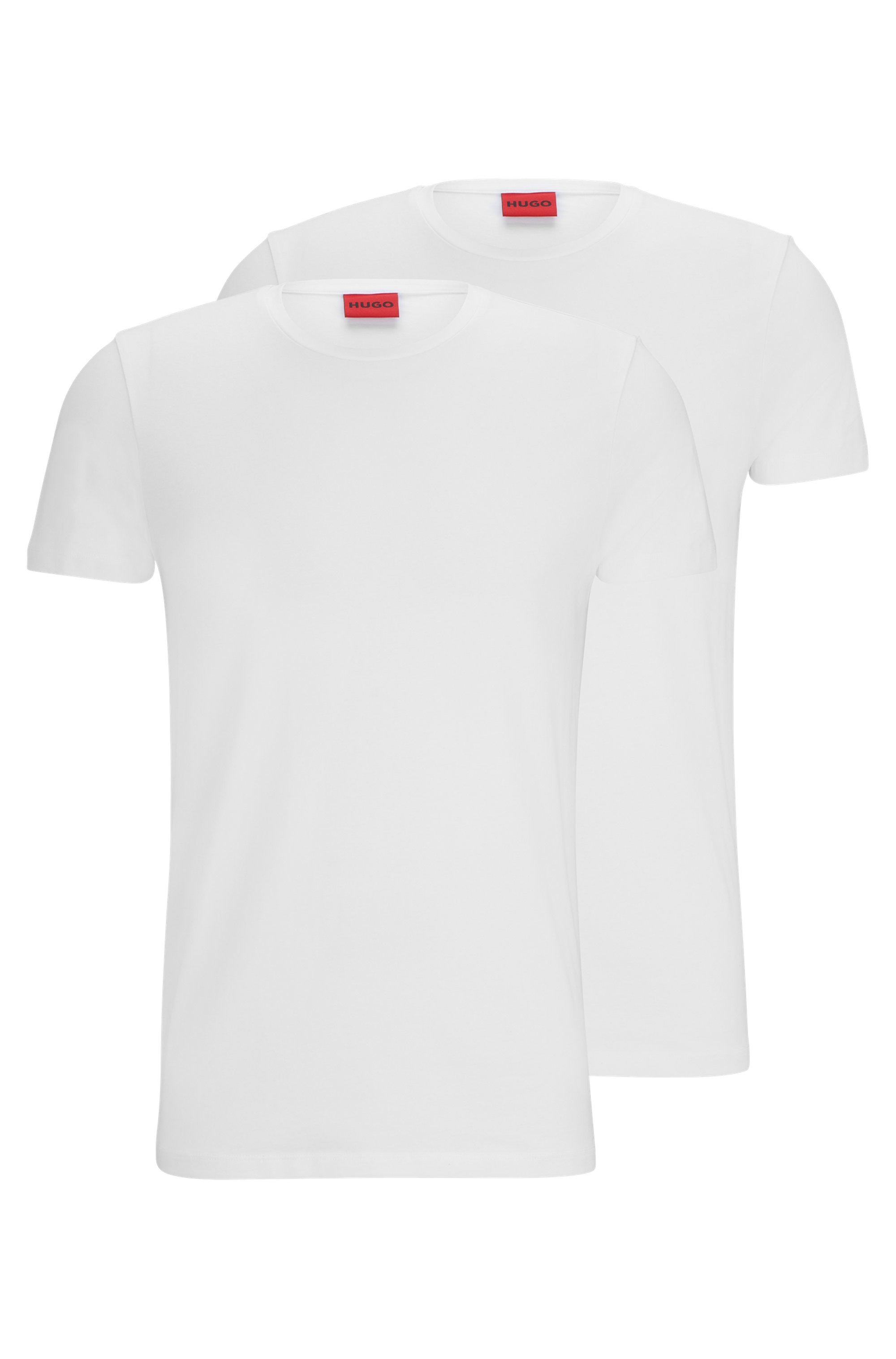 HUGO T-shirt »HUGO-Round« Packung, 2er,  Rundhalsausschnitt, Slim-Fit, HUGO Logo-Druck