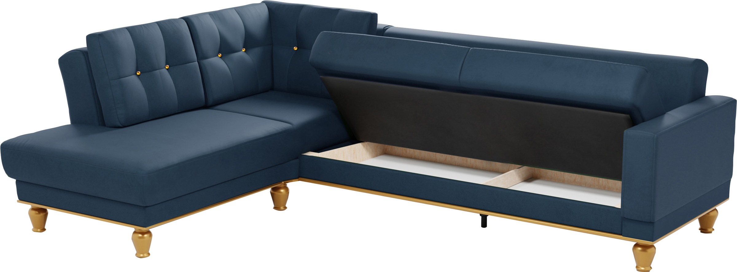 sit&more Ecksofa »Orient 5 L-Form«, mit Strass-Stein, wahlweise mit Bettfunktion und Bettkasten