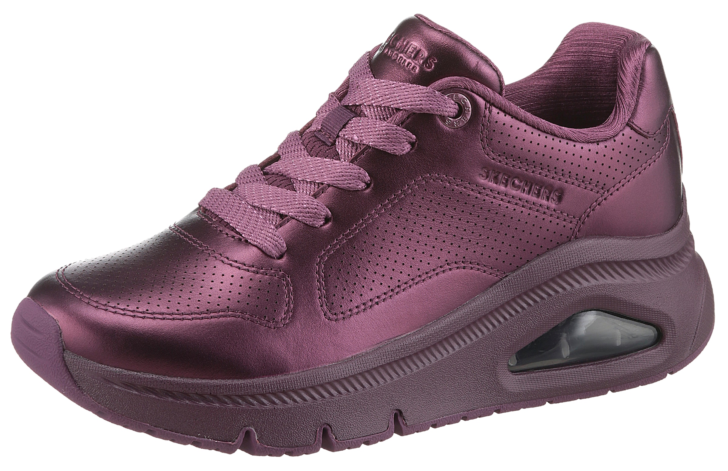 Image of Skechers Sneaker "UNO ICON - LUSTROUS AIR" Keilsneaker, Plateausneaker, Schnürschuh im Metallic Look