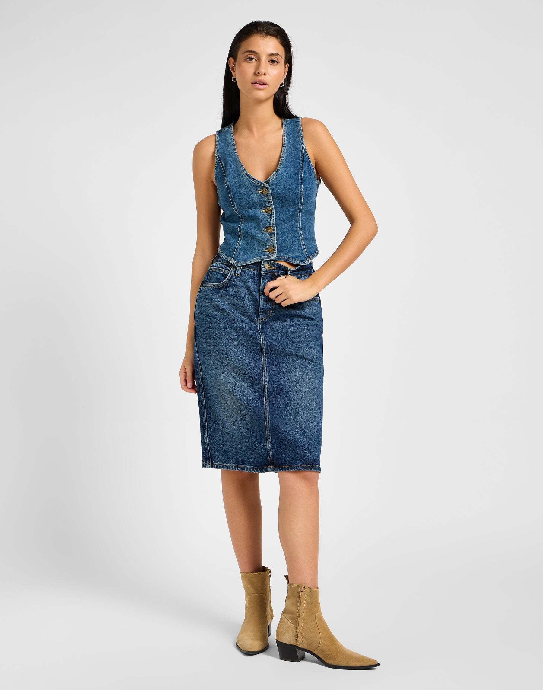 Lee® Jeansrock »LEE Jeansrock Midi Skirt«