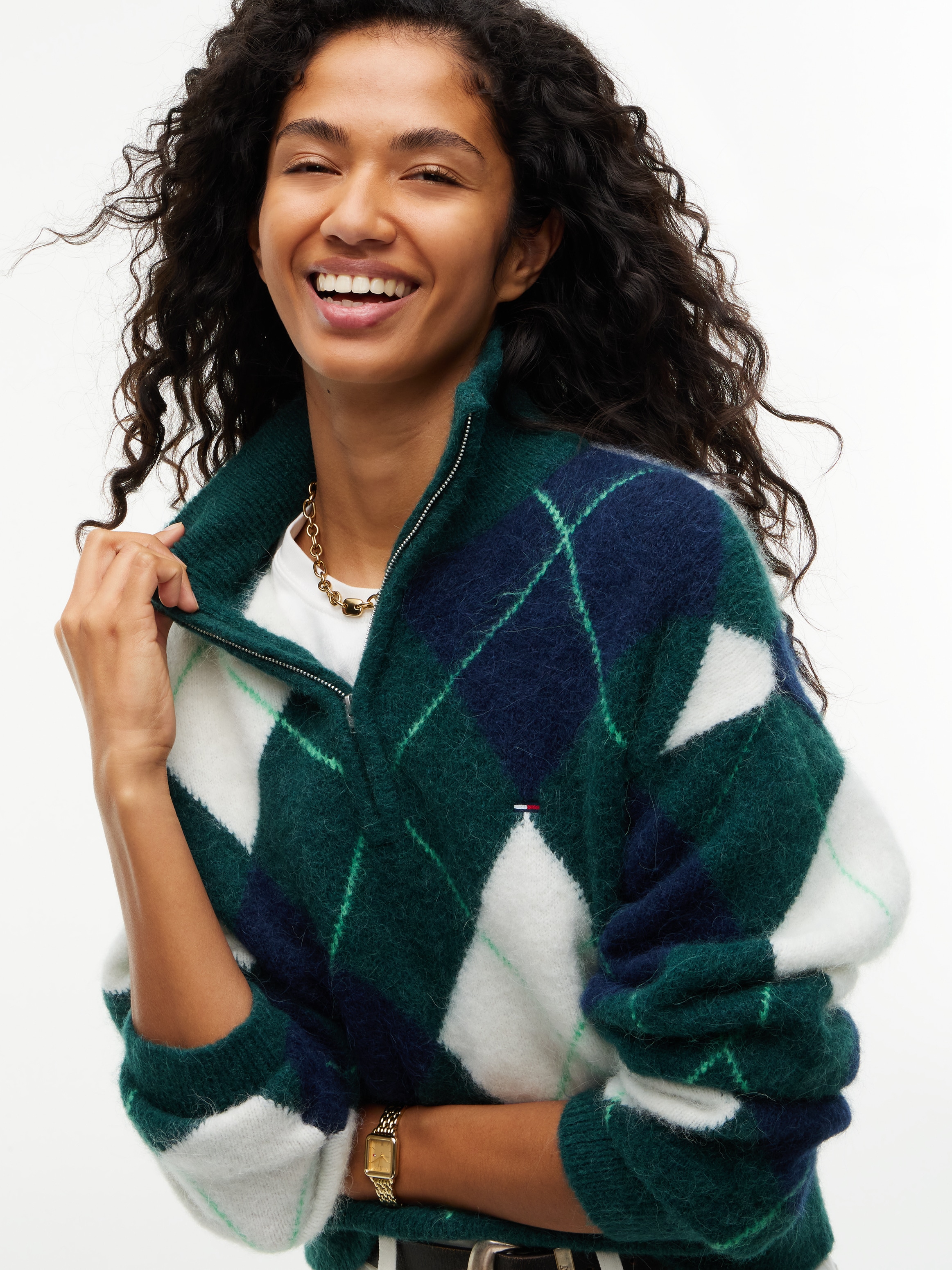 Image of Tommy Jeans Troyer "TJW FLUFFY QUARTER ZIP SWEATER" aus einem Alpaka-Mix