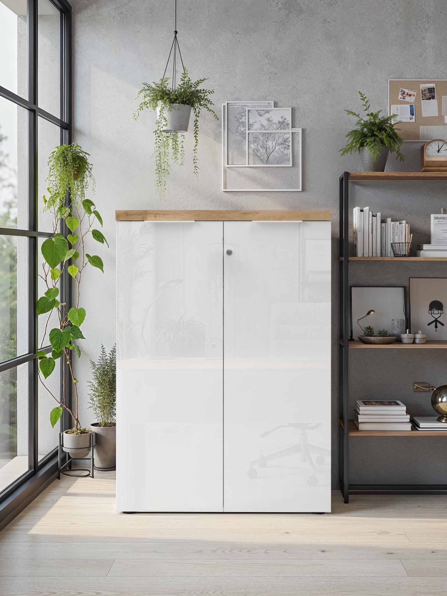 INOSIGN Aktenschrank »Easy H 115 cm, Büroschrank, Mehrzweckschrank mit 2 Türen« Metallgriffe,  abschliessbar, Top 38 mm stark