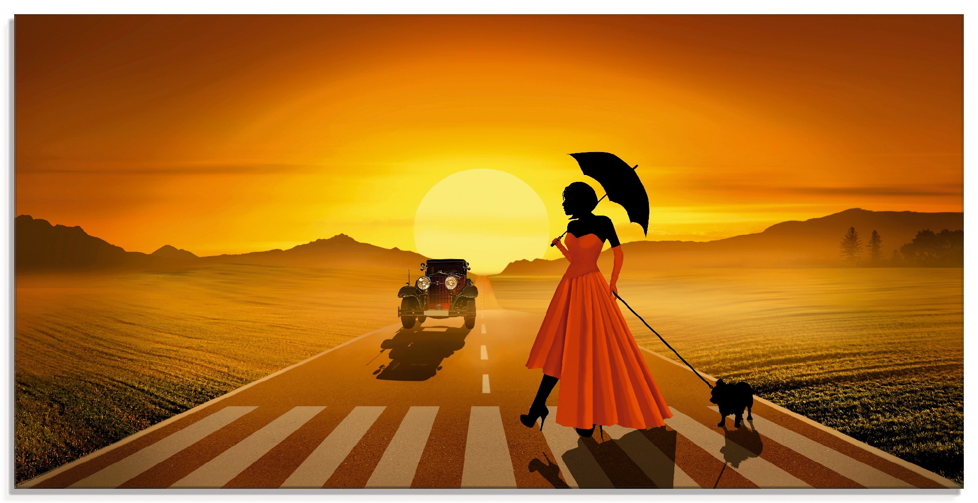 Image of Artland Glasbild »Frau in rot«, Frau, (1 St.) bei Ackermann Versand Schweiz