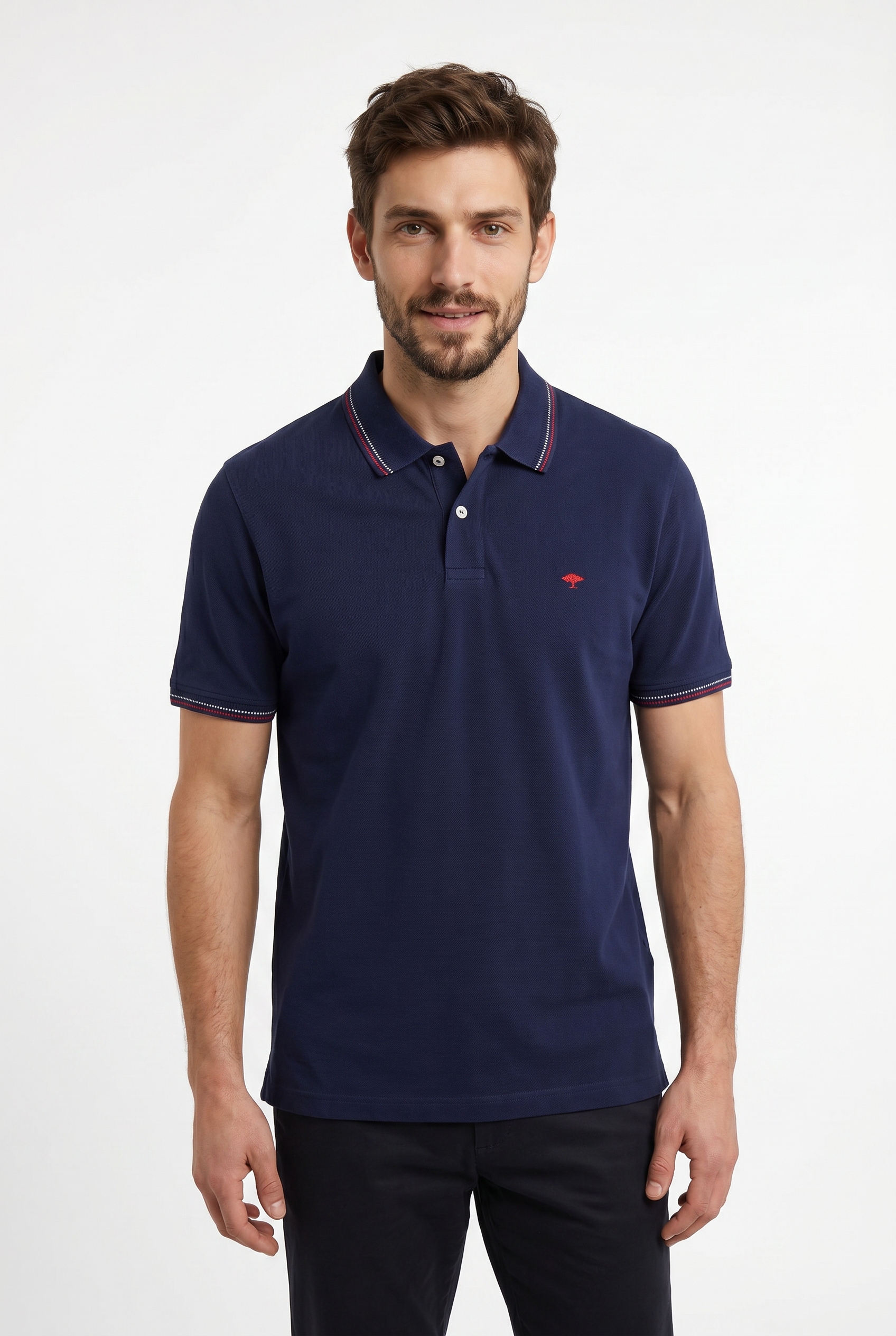 Image of FYNCH-HATTON Poloshirt Regular fit, 2-Knopf-Form, mit Logo Stickerei