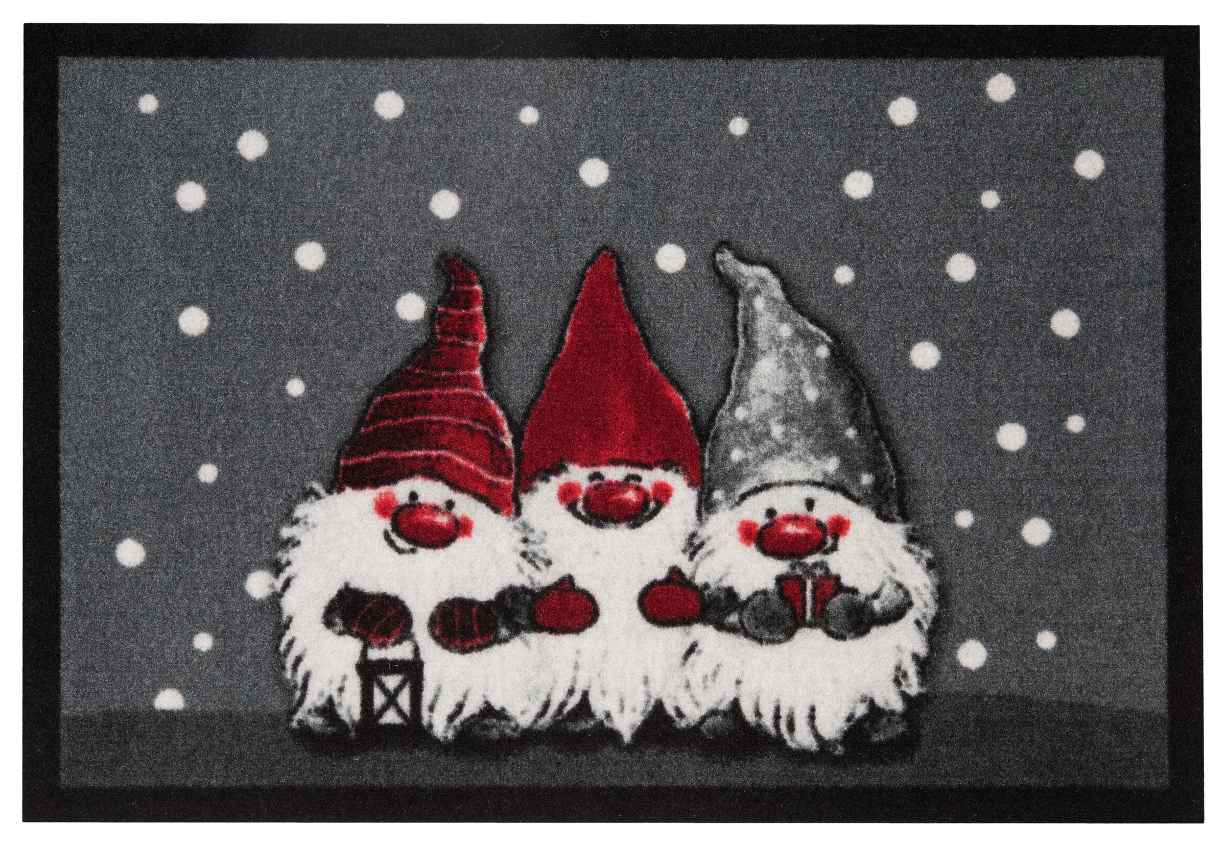 Image of HANSE Home Fussmatte "3 Zwerge, Türmatte" rechteckig 7 mm Höhe Schmutzfangmatte, Outdoor, Rutschfest, Weihnachten, Waschbar, Innen