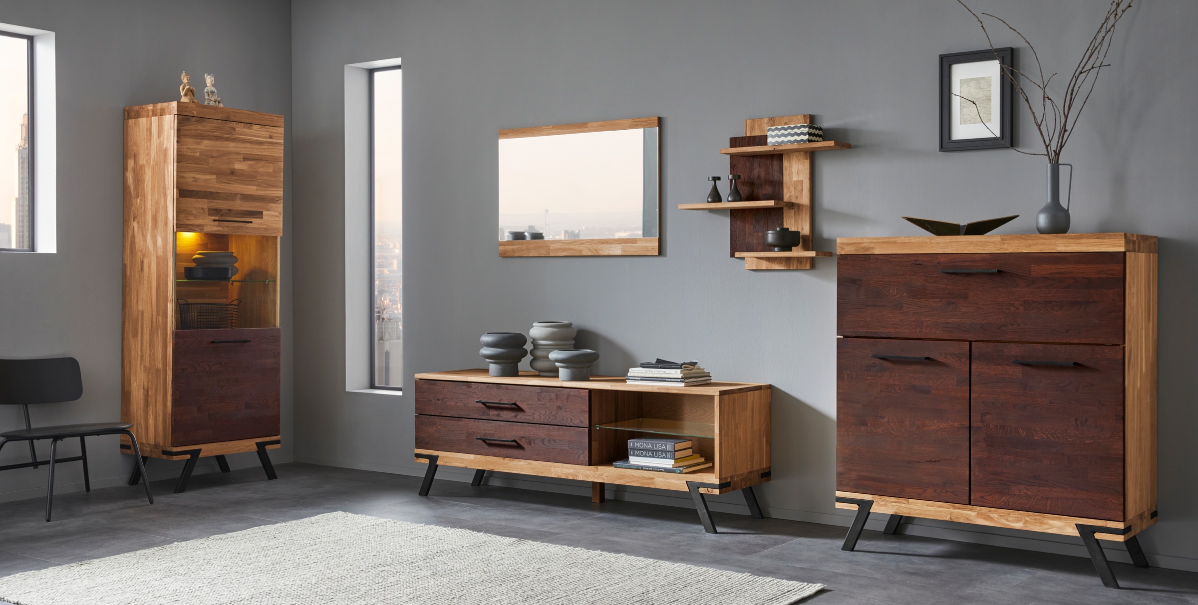 Image of Places of Style Spiegel »Flevers«, aus Eiche massiv, Breite 90 cm bei Ackermann Versand Schweiz