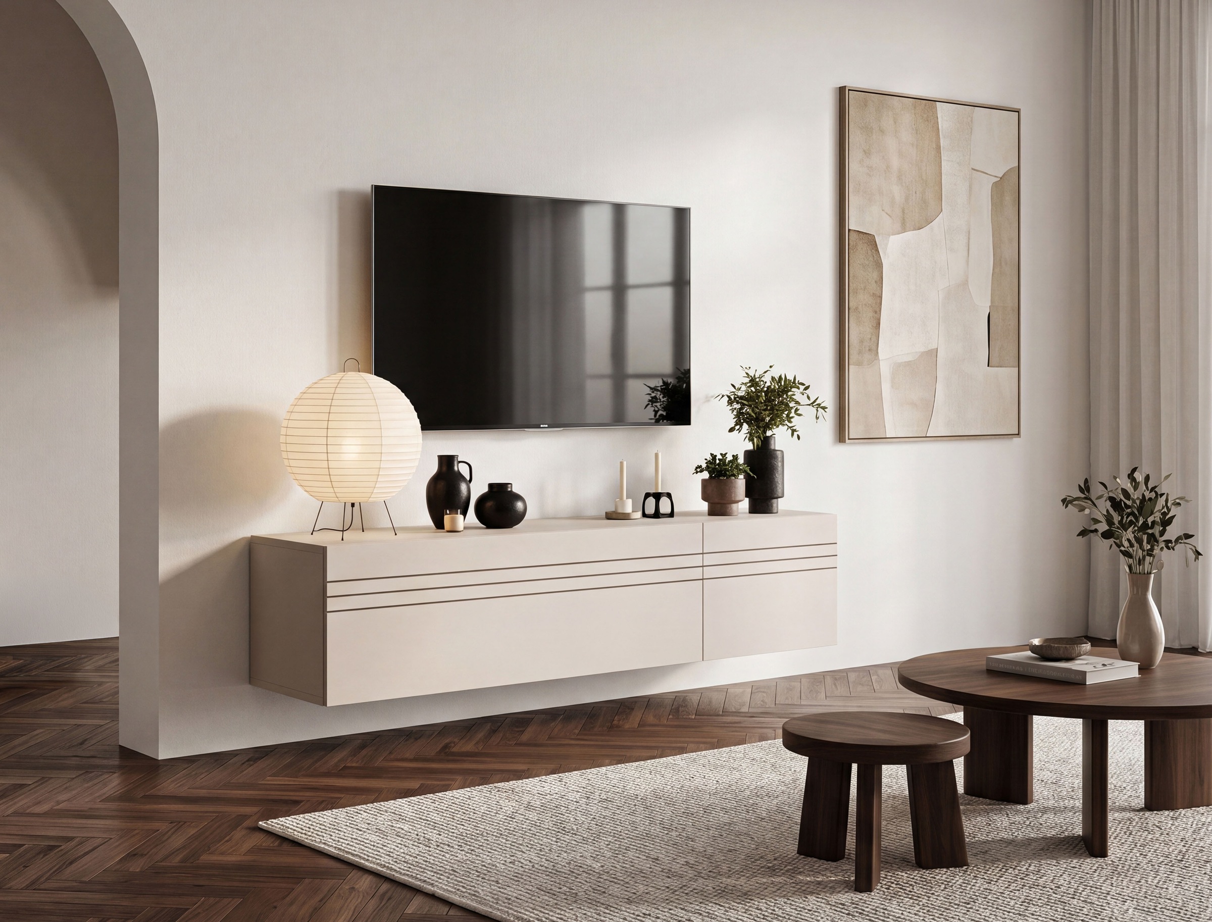 Image of GOODproduct Lowboard "SPIAGGIA, 2-teiliges Set, Breite 135cm, stehend & hängend montierbar" TV-Möbel, TV-Schrank, TV-Lowboard, Mediaboard