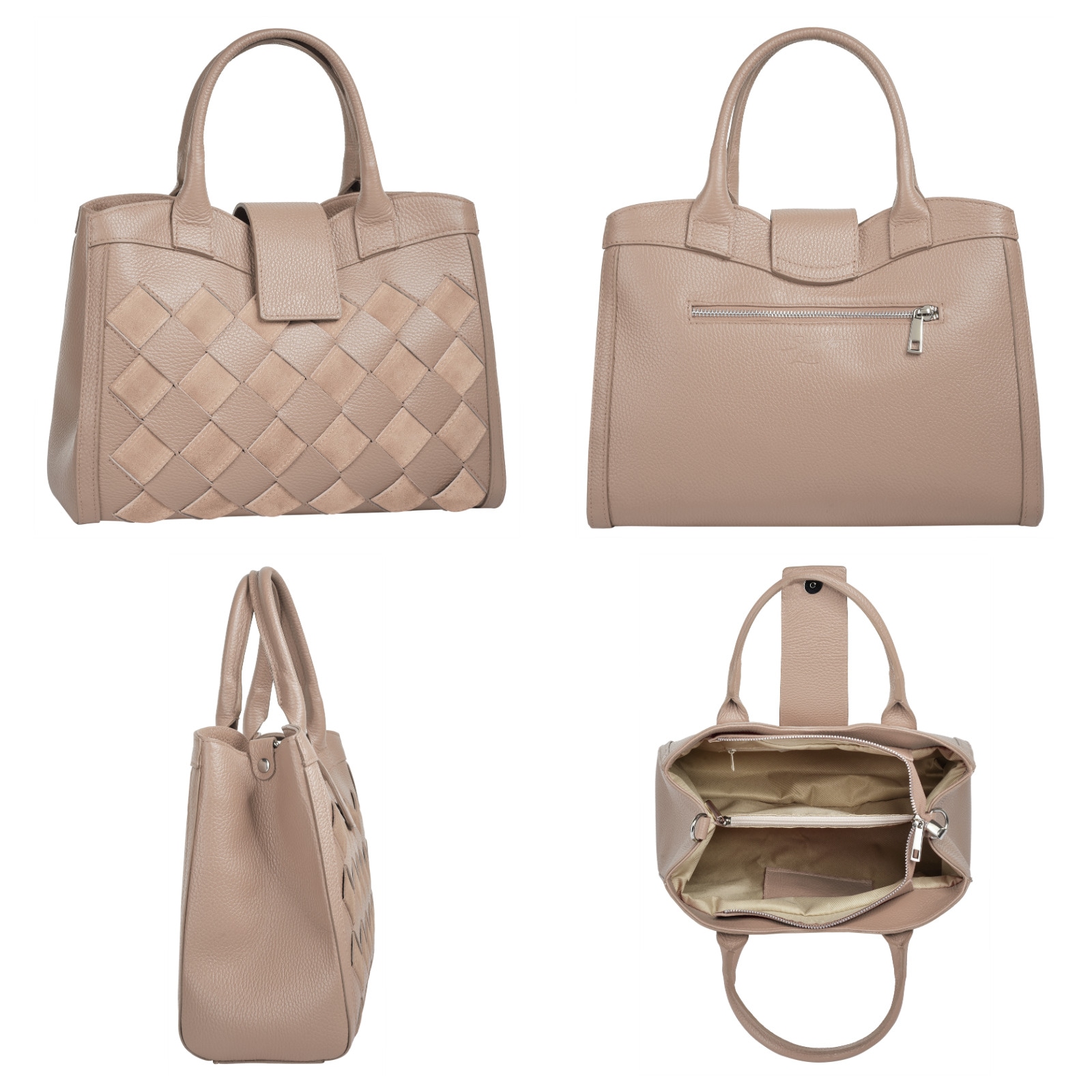 Samantha Look Henkeltasche, echt Leder, Made in Italy