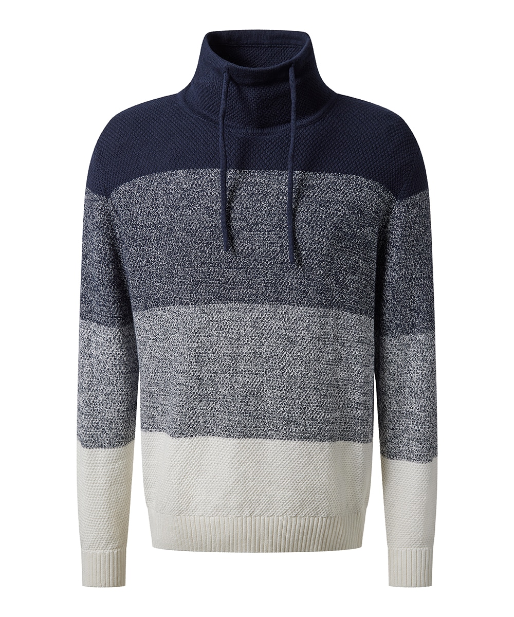 Image of Pioneer Authentic Jeans Strickpullover "Knit 1/1 Cowl neck b" mit Stehkragen und Colorblocking