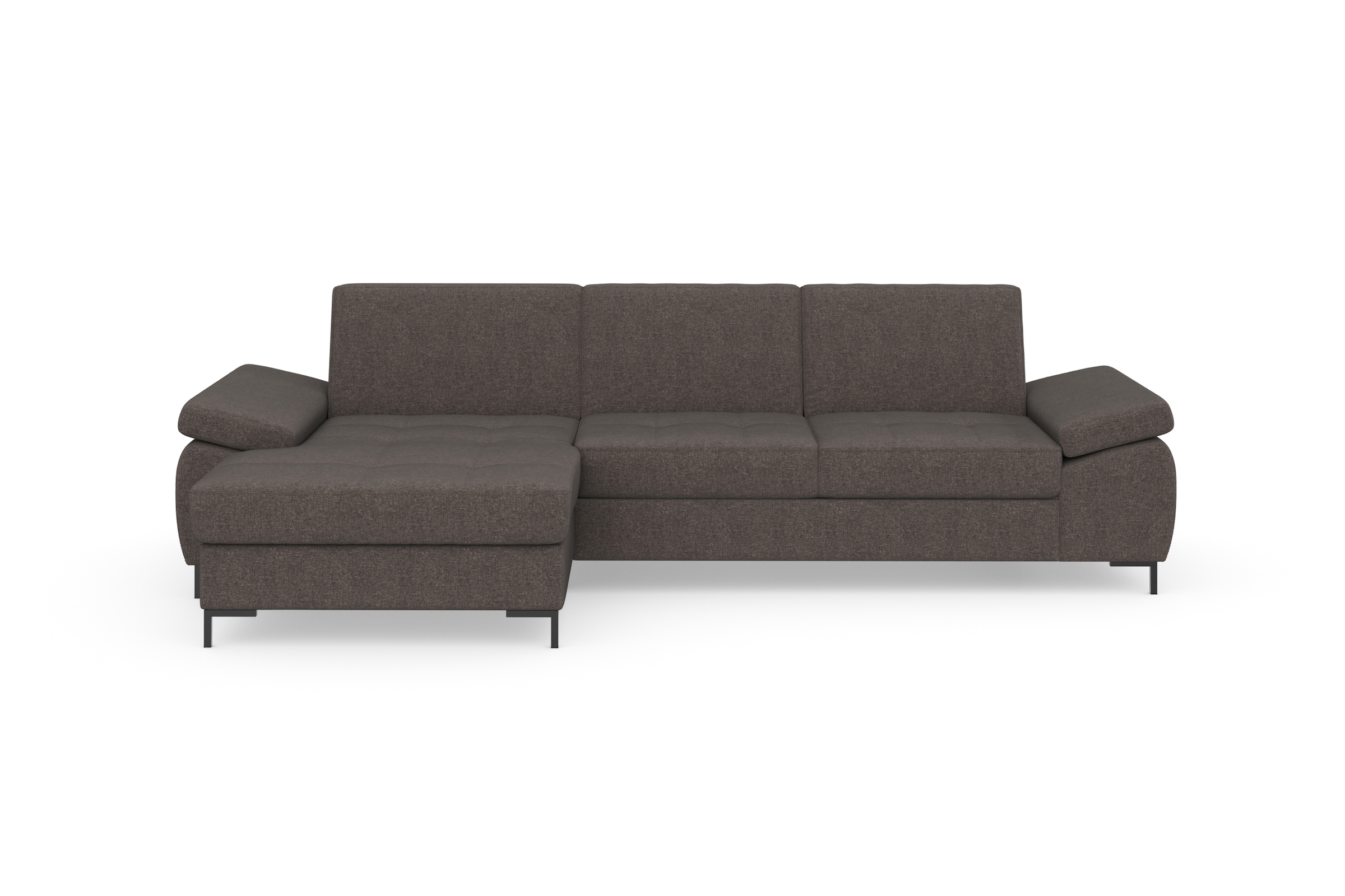 DOMO collection Ecksofa »Capelo, komfortabel, klare Linien zeichnen dieses Design aus, L-Form« mit Armteilverstellung, wahlweise mit Bettfunktion, Federkern
