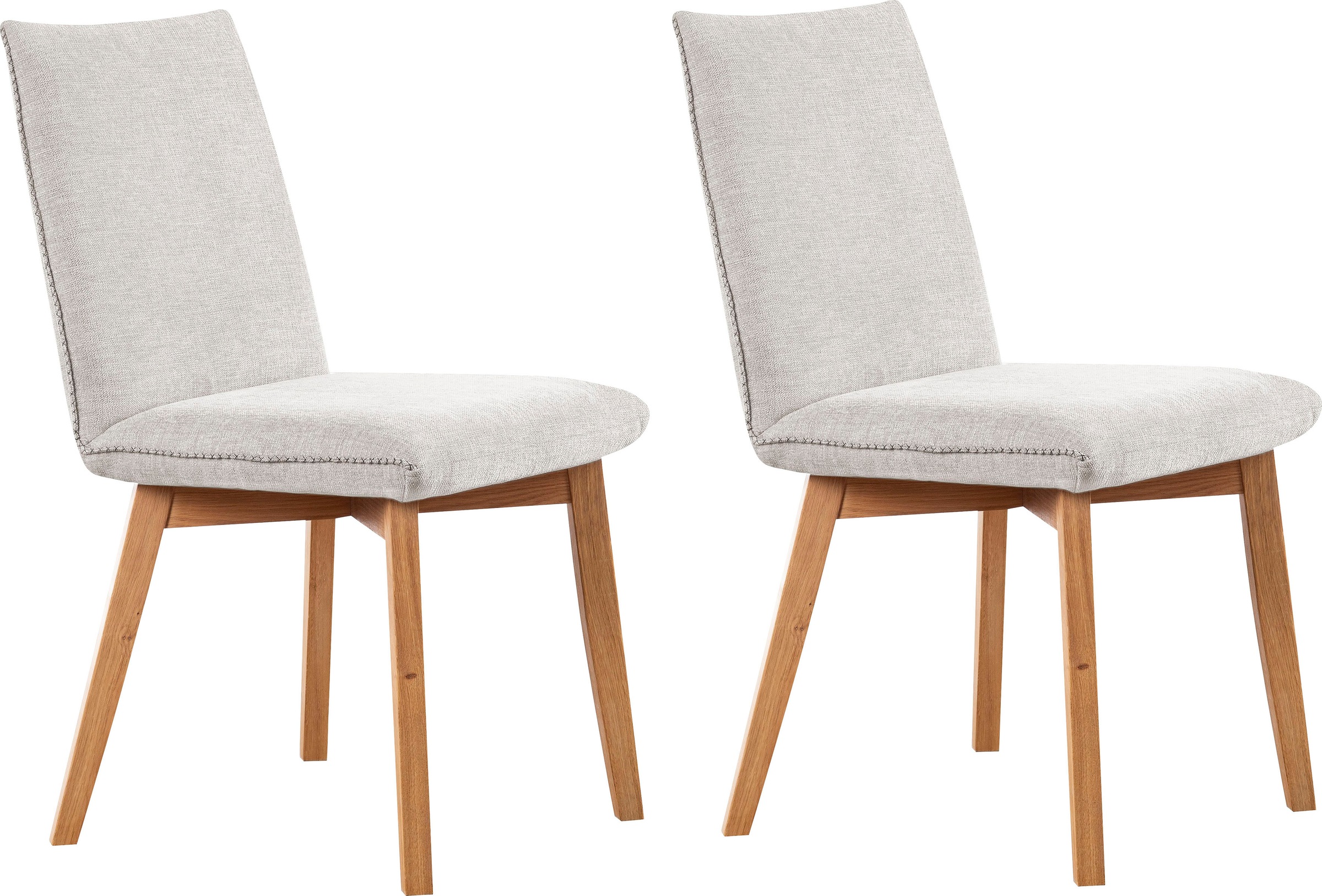 Image of Premium collection by Home affaire Esszimmerstuhl »London«, (Set), 2 St., Strukturstoff-Feinstruktur, in verschiedenen Qualitäten, Gestell aus Eiche Massivholz bei Ackermann Versand Schweiz