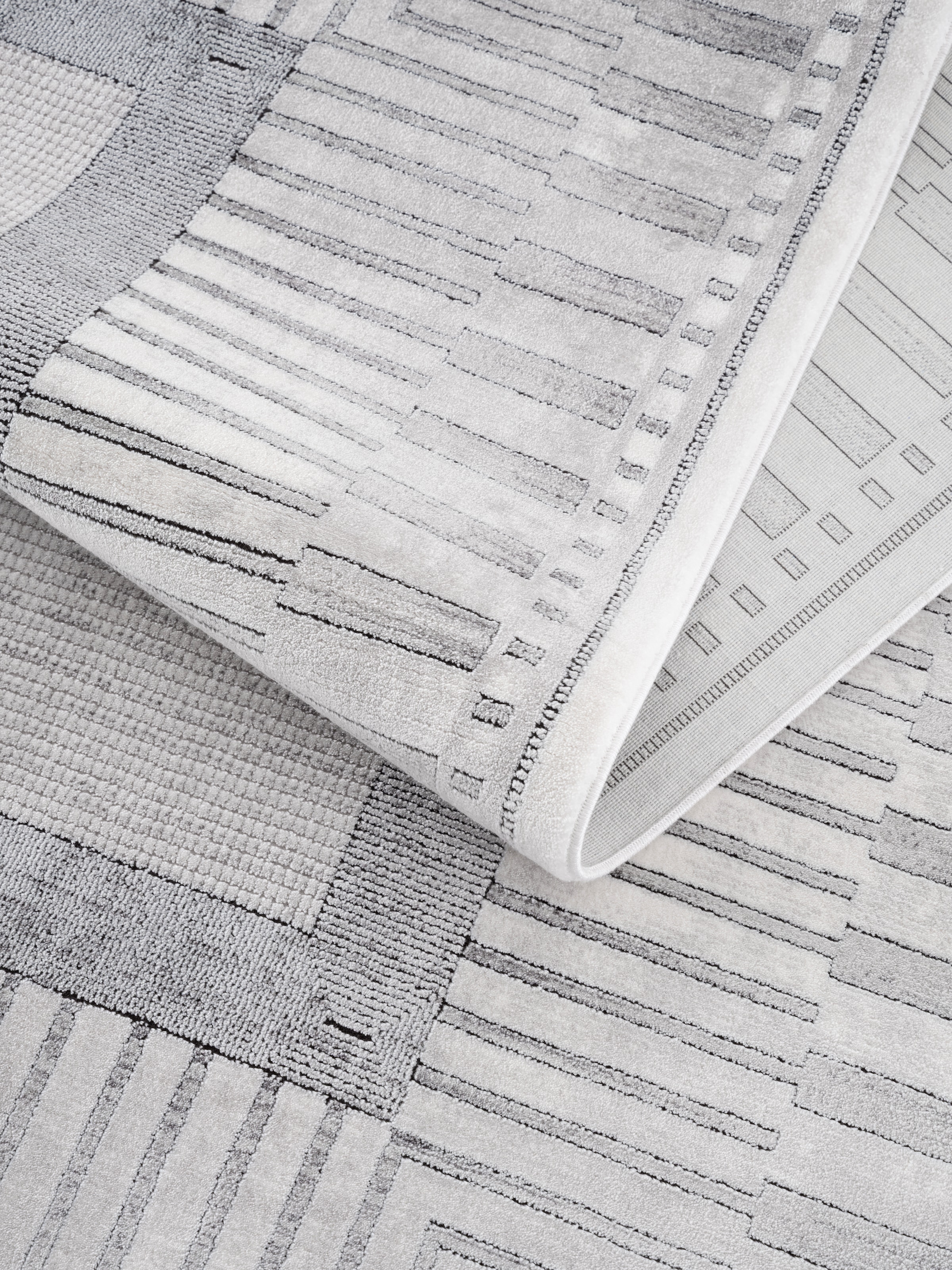 Calvin Klein home Teppich »Luster, mit Fransen, Designerteppich« rechteckig 6 mm Höhe Rahmen, Muster, meliert, Wohnzimmer, Schlafzimmer, Esszimmer