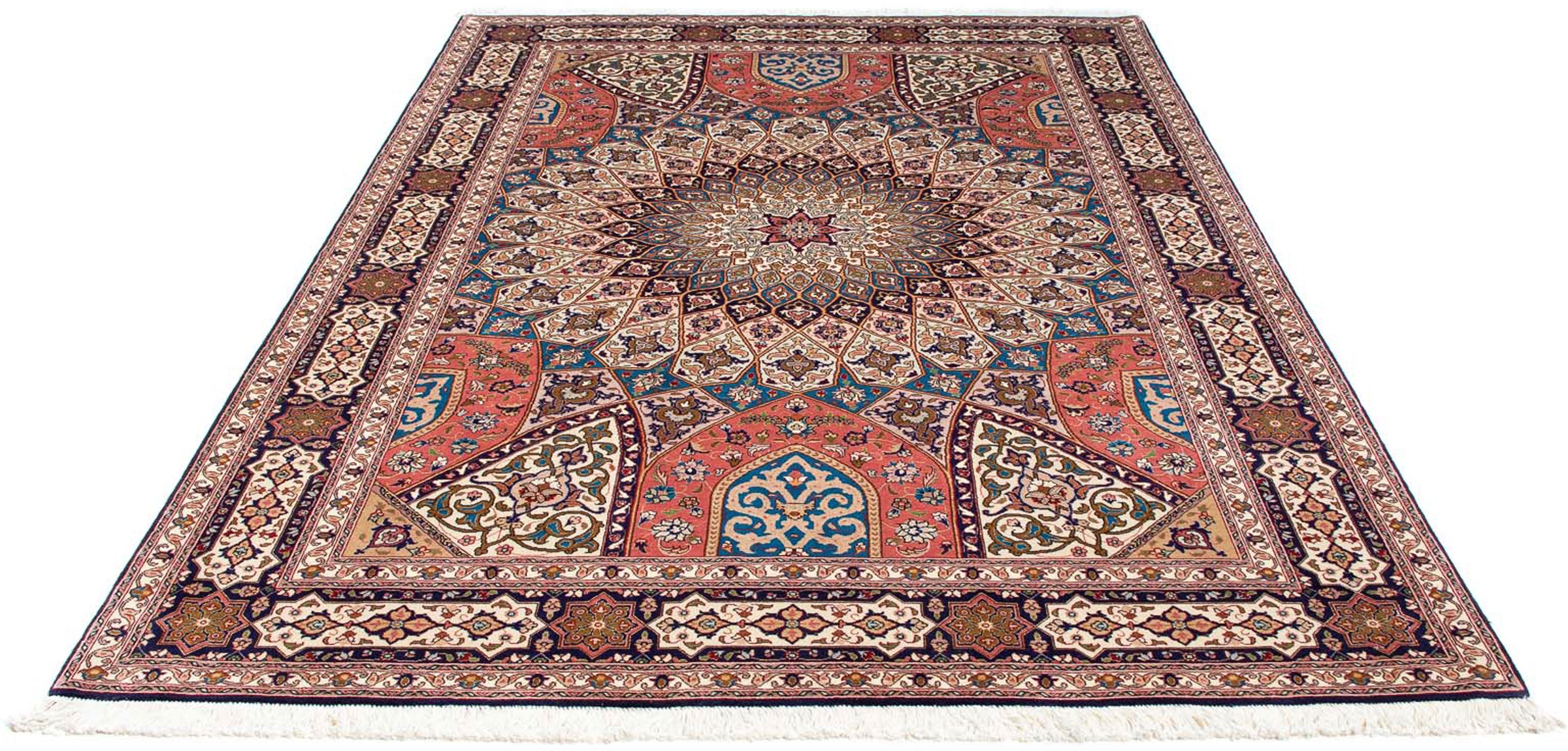 Image of morgenland Orientteppich »Perser - Täbriz - Royal - 242 x 168 cm - mehrfarbig«, rechteckig, 7 mm Höhe, Wohnzimmer, Handgeknüpft, Einzelstück mit Zertifikat bei Ackermann Versand Schweiz