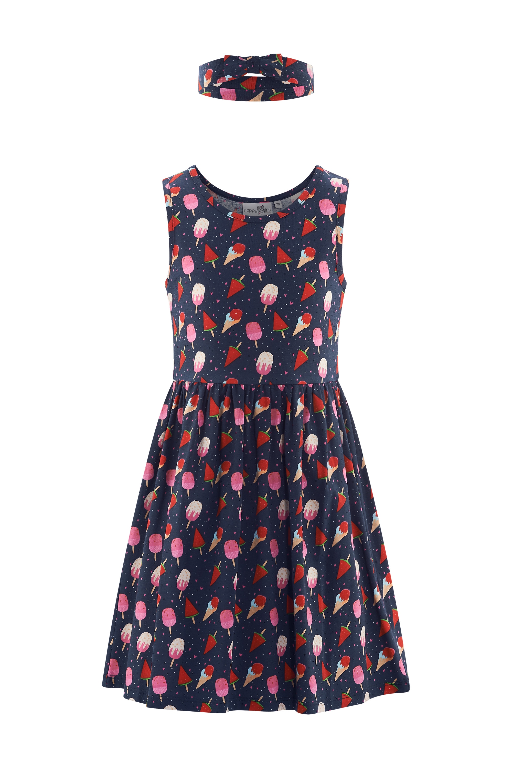 happy girls Jerseykleid Set, 2 tlg. tlg. mit süssem Haarband mit Schleifendetail