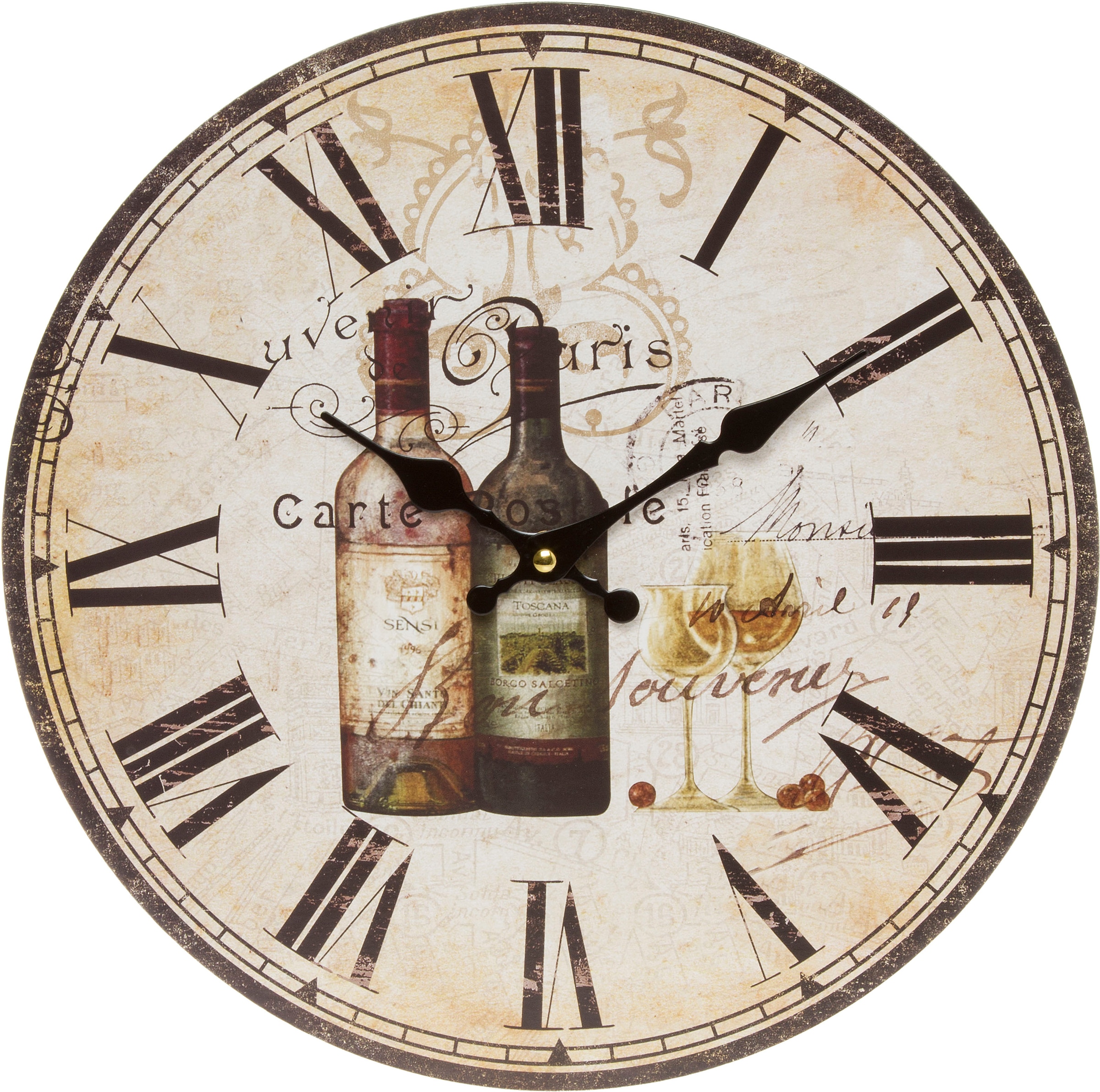 Image of Myflair Möbel & Accessoires Wanduhr »"Walram"«, weiss, rund, römische Ziffern, dekorativ in Küche & Wohnzimmer bei Ackermann Versand Schweiz