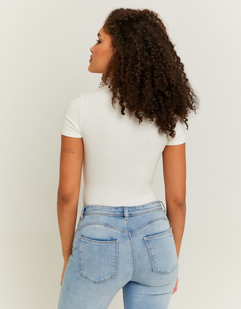 Tally Weijl Body à manches courtes »SBOCOCOSYT« Baumwollmischung, Basic, eng anliegend