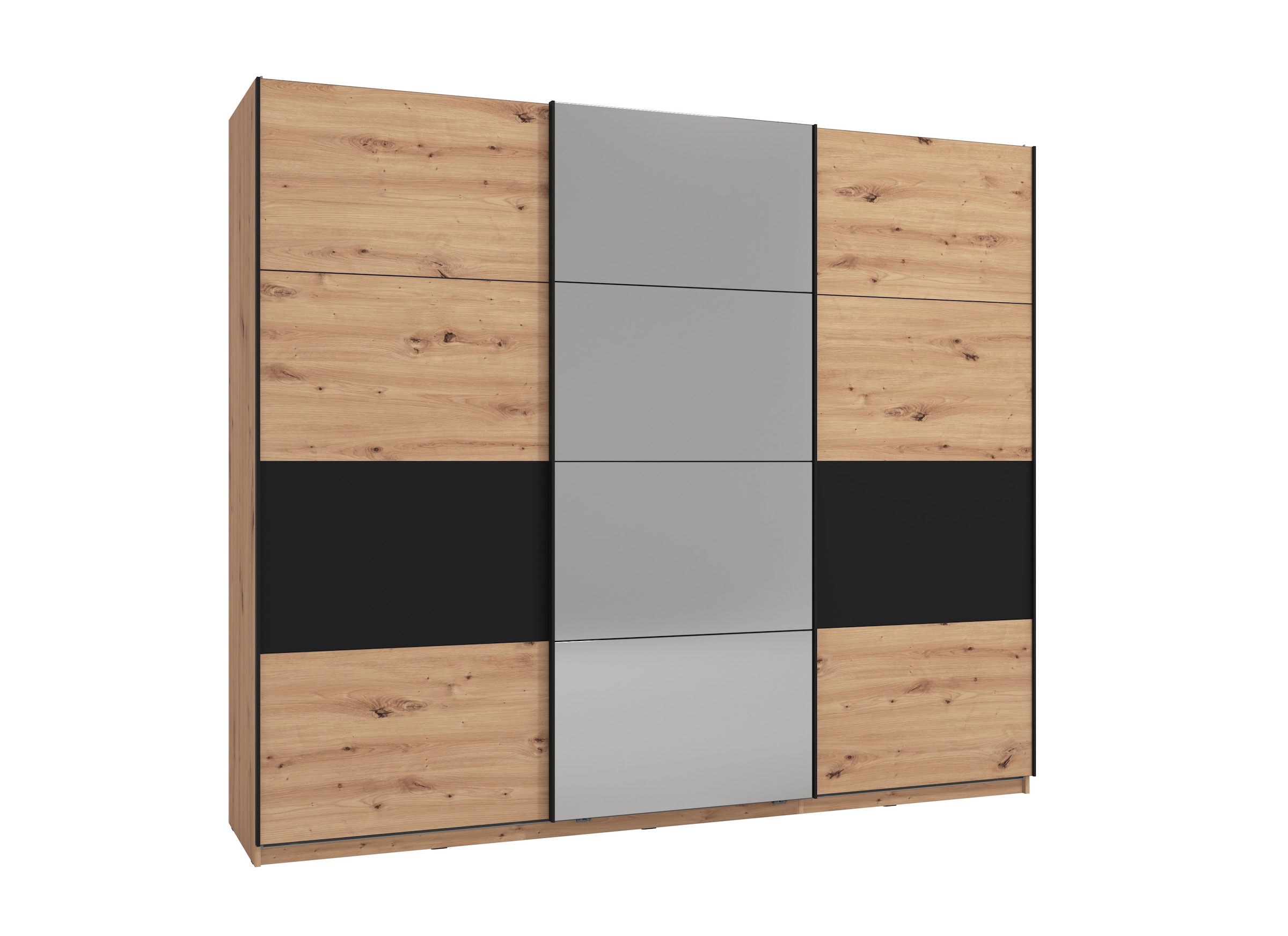 INOSIGN Schwebetürenschrank »Sardinia, Kleiderschrank mit Spiegel, Made in Europe«, viel Stauraum durch grosszügige Innenausstattung, 170 oder 262cm breit