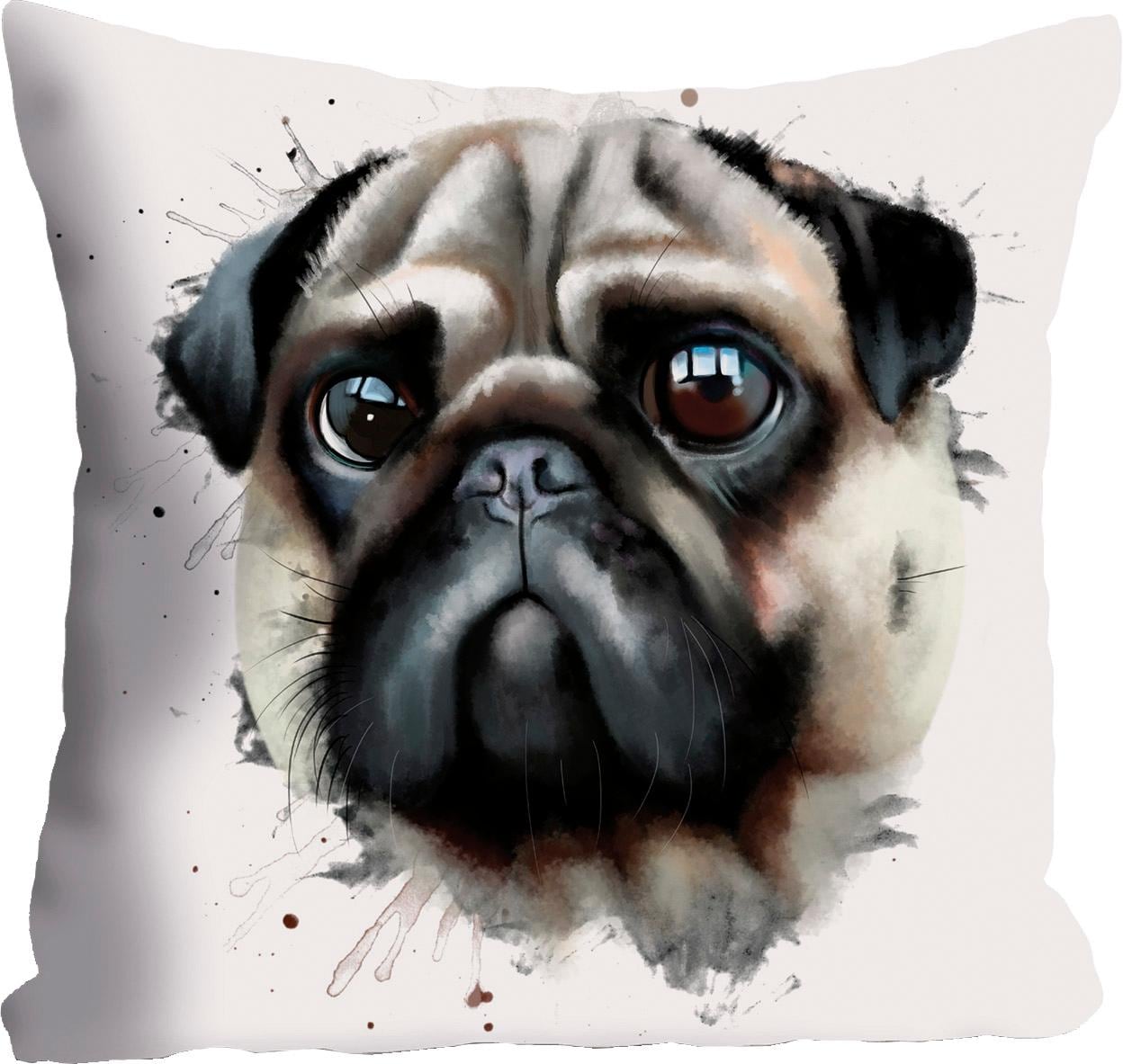 Image of queence Dekokissen "Mops" Kissenhülle ohne Füllung, 1 Stück