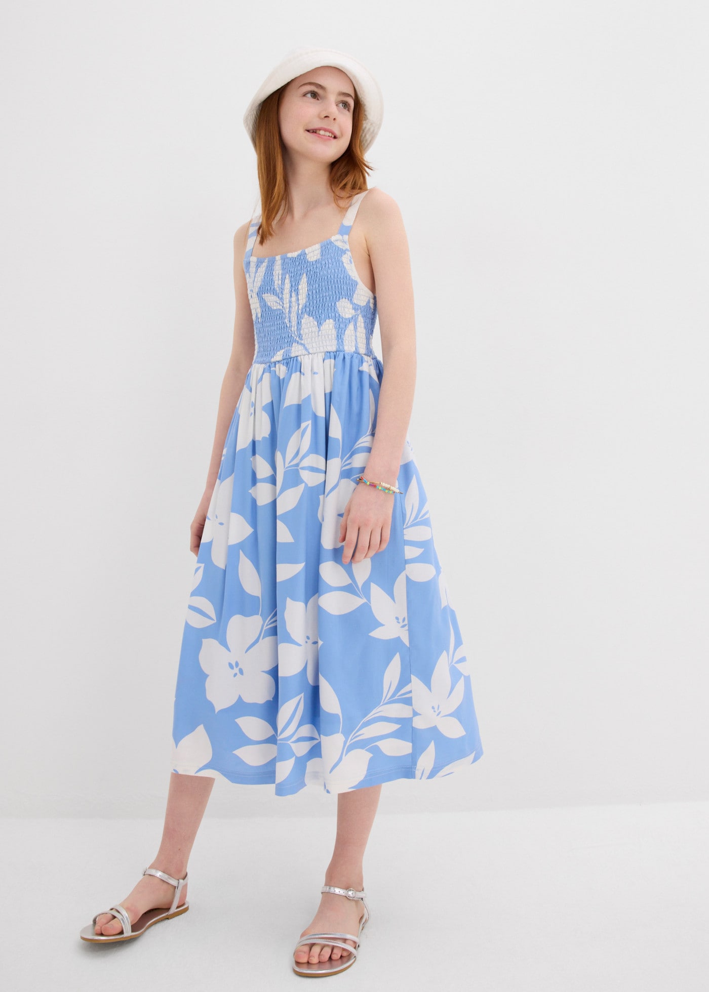 bonprix Robe midi longueur genou, avec imprimé mignon, en tissu viscose doux