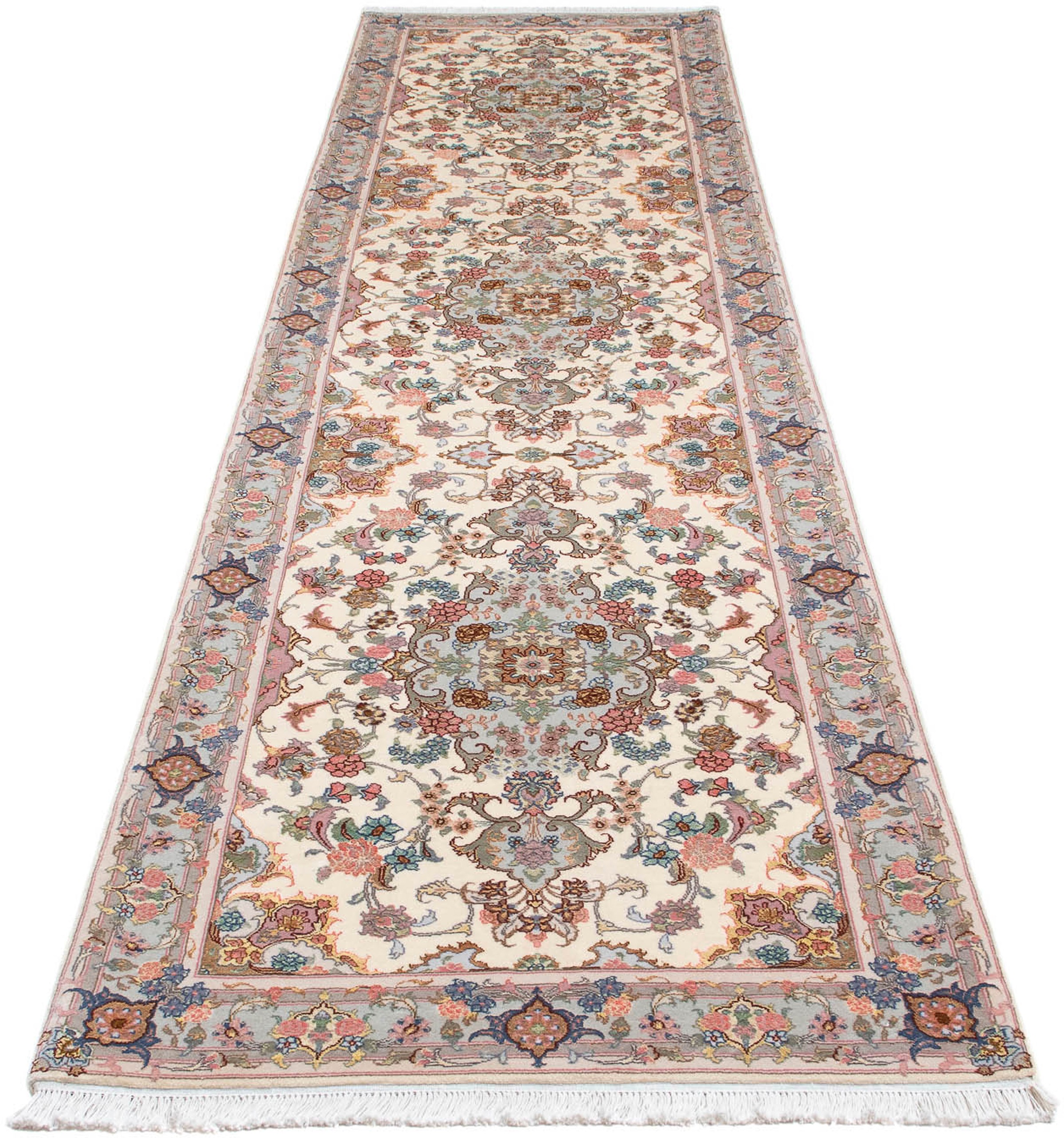 Image of morgenland Orientteppich »Perser - Täbriz - Royal - 356 x 90 cm - beige«, rechteckig, 7 mm Höhe, Wohnzimmer, Handgeknüpft, Einzelstück mit Zertifikat bei Ackermann Versand Schweiz