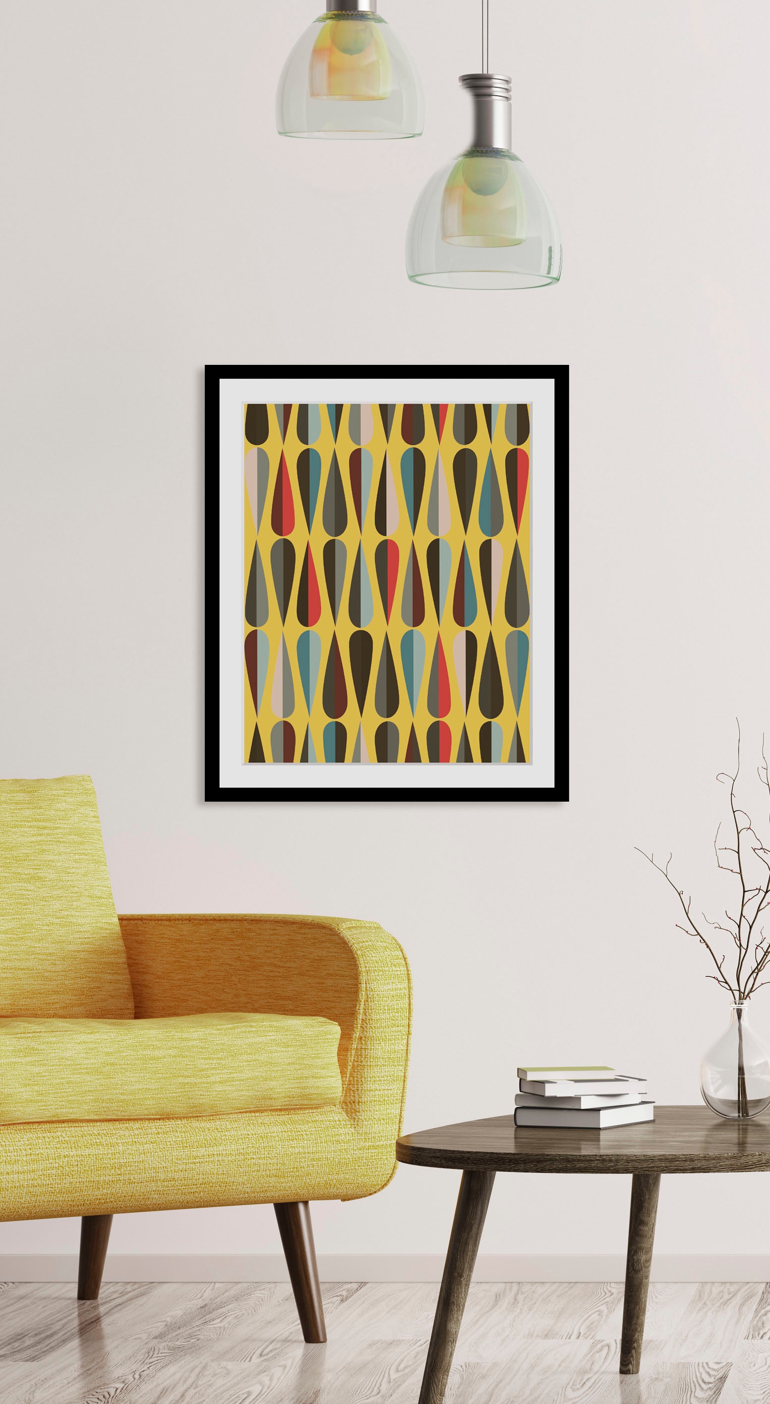 Image of queence Bild "Rudy" Abstrakt Figuren Kunst 1 Stk. tlg. HD Premium Poster-Druck inkl. Holzrahmen