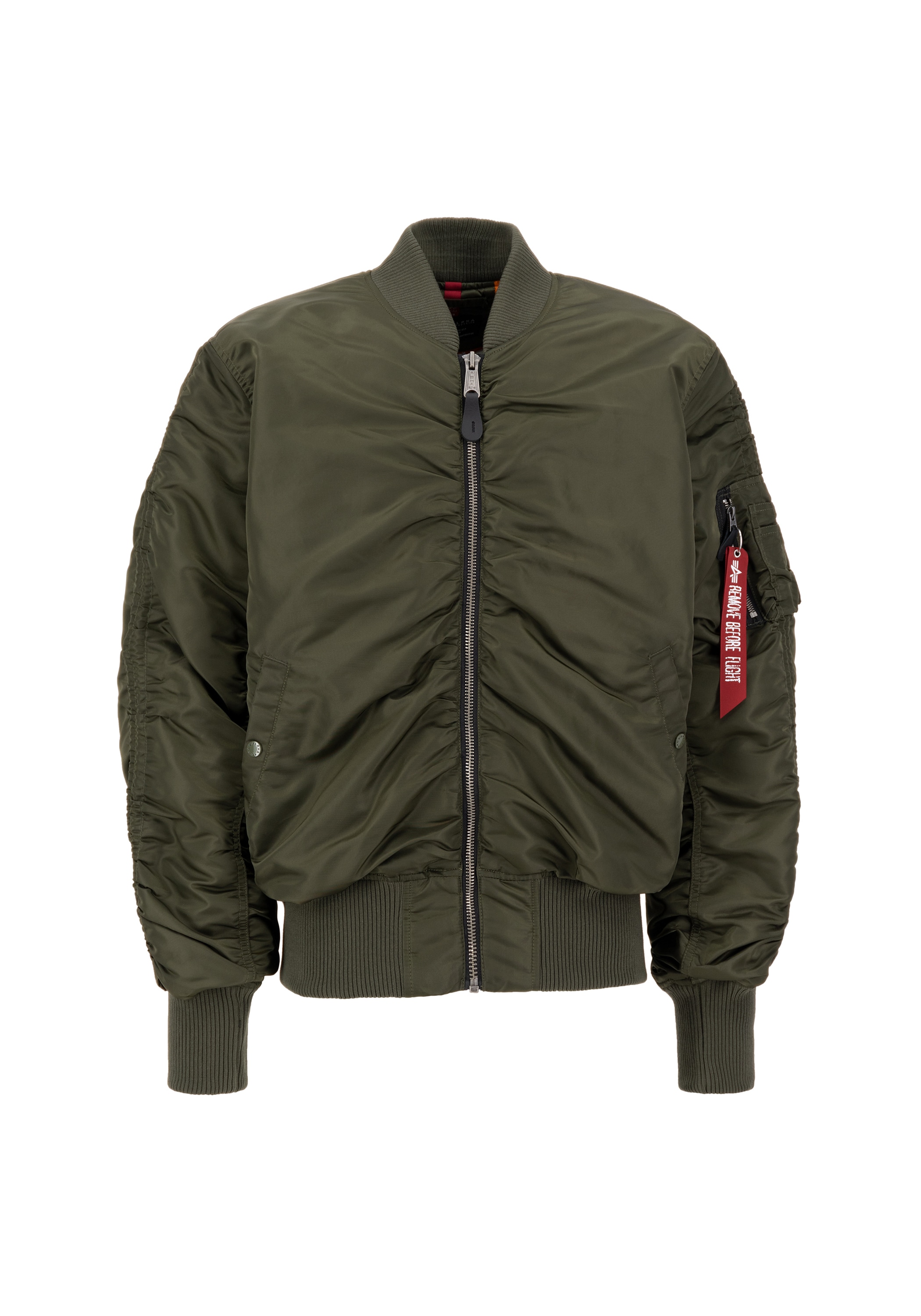 Alpha Industries , Bomberjacke »MA-1 OS Puckered« , grün , L , Utility Pocket mit RBF Tag