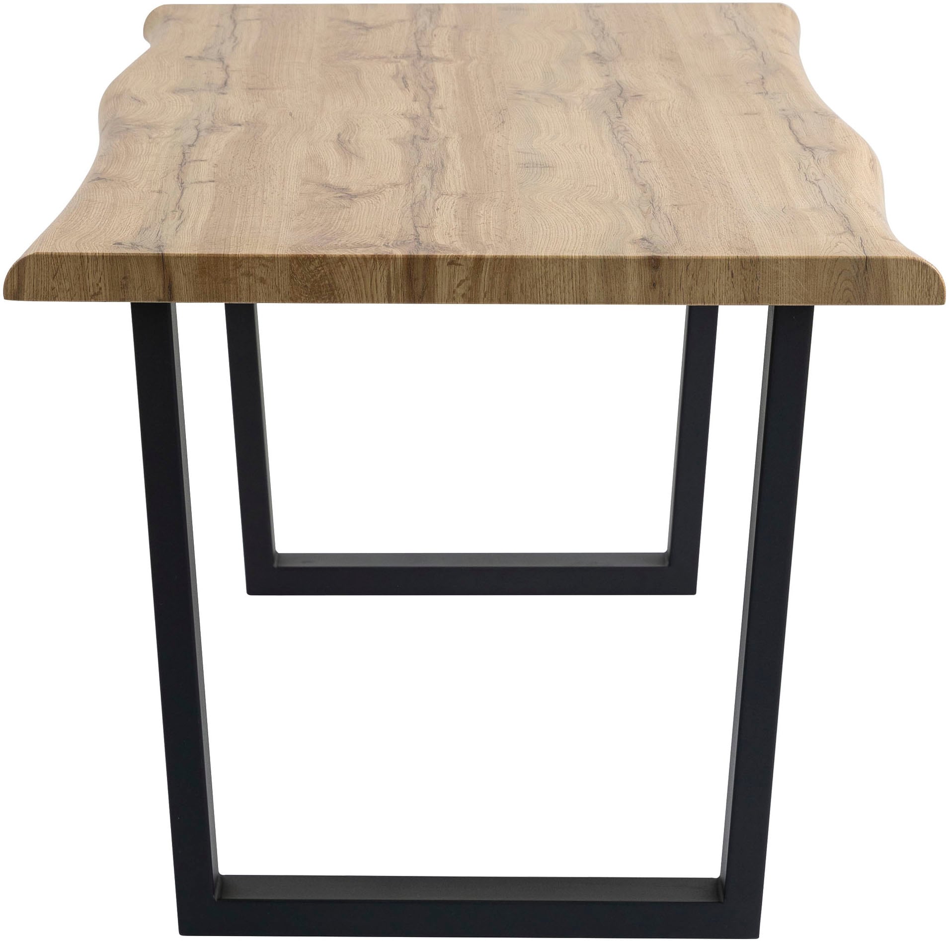 Duo Collection Table en bord d'arbre »Tisch Thea« Structure massive en métal en forme de luge, capacité jusqu'à 100 kg