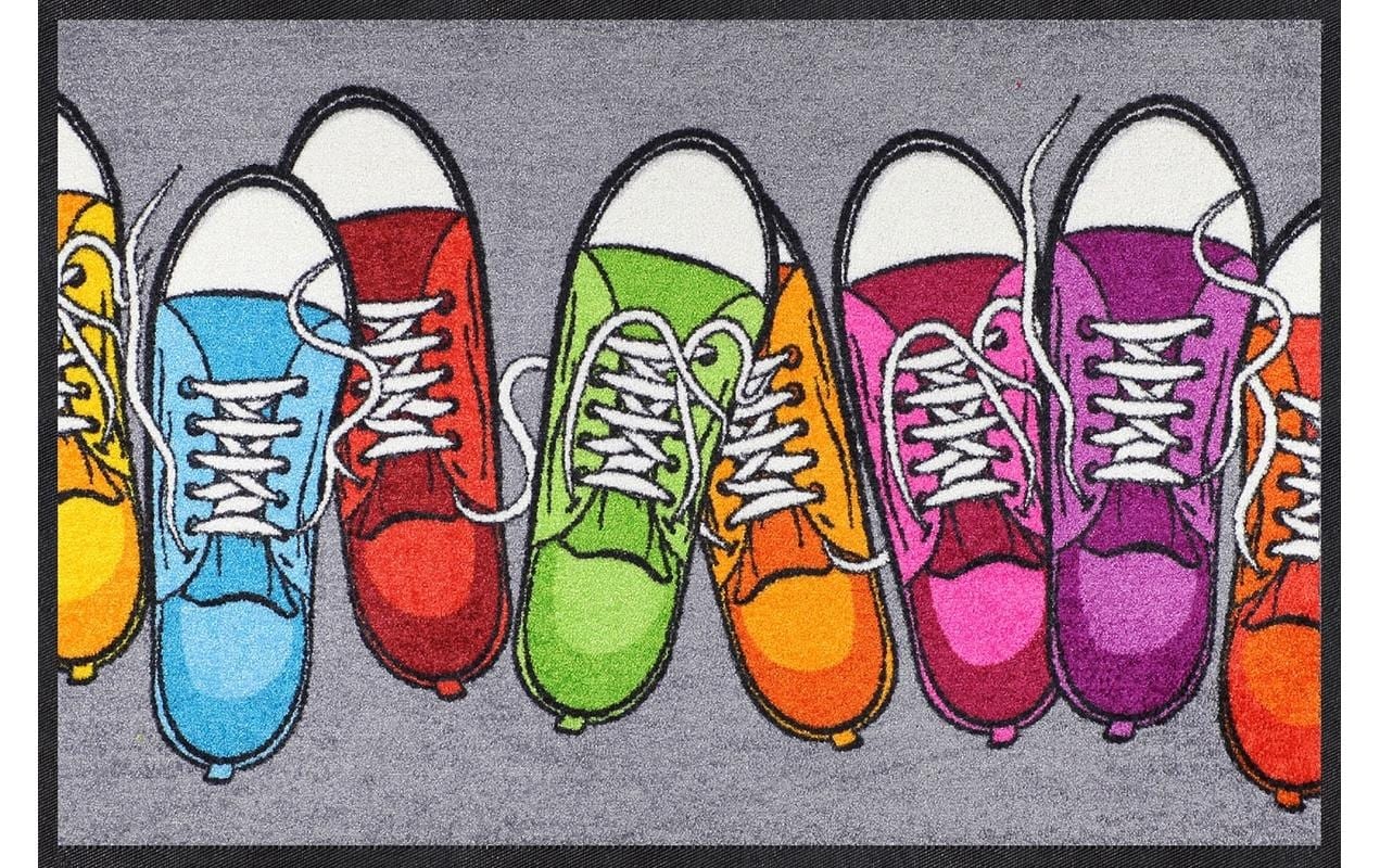 Image of Salonloewe Fussmatte "bunte Turnschuhe Fussmatte" quadratisch