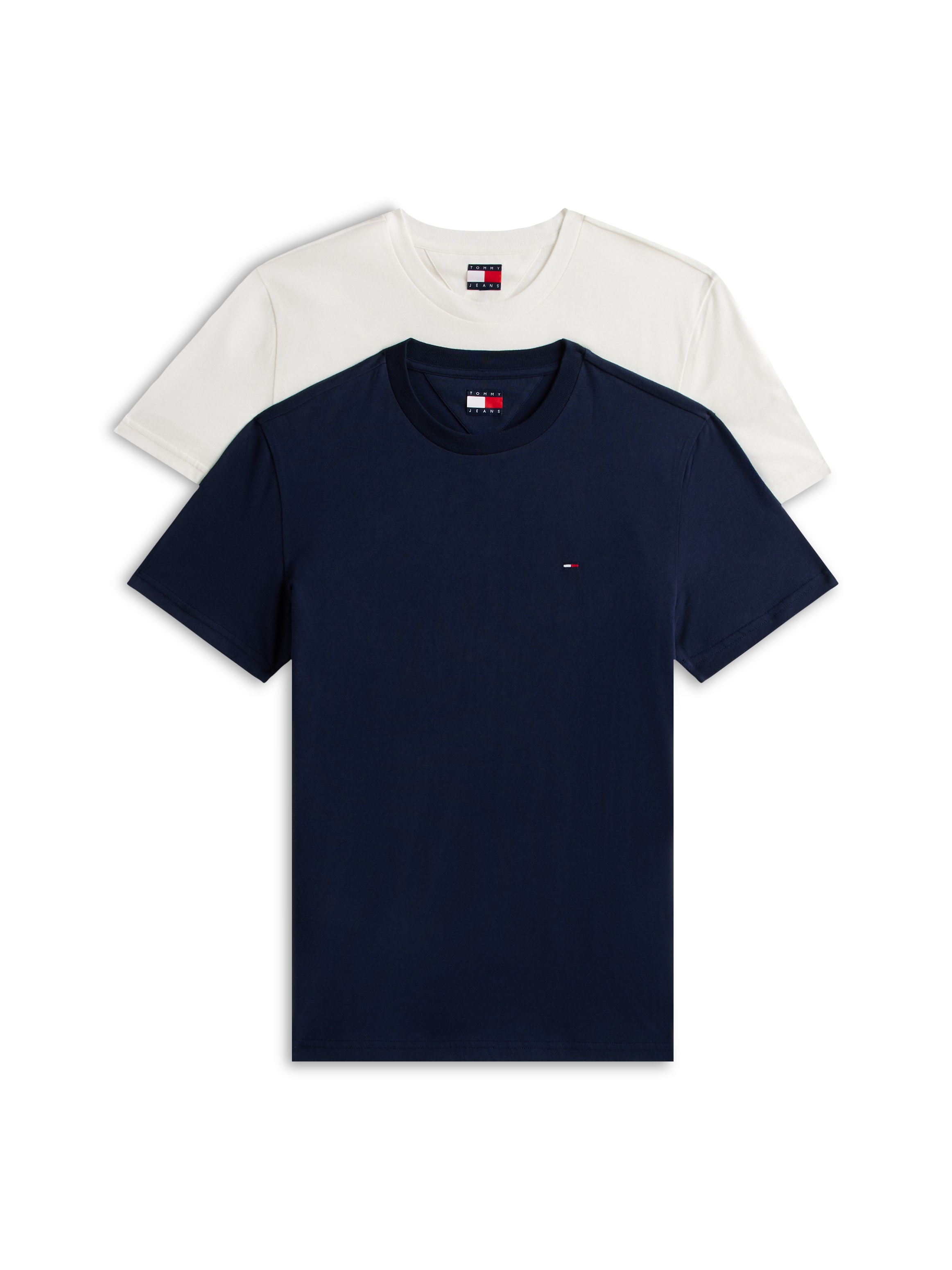 Image of Tommy Jeans Rundhalsshirt "TJM XSLIM 2PACK JERSEY TEE EXT" Packung, 2er-Pack, Logostickerei, 2Pack