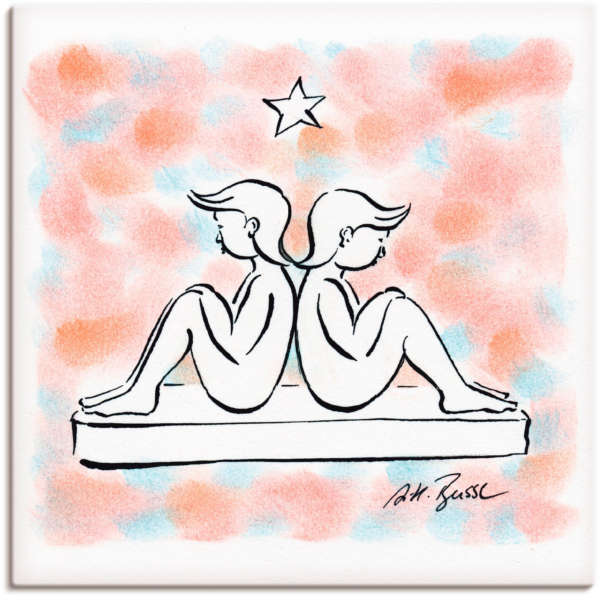 Image of Artland Wandbild »Serie Sternzeichen Zwillinge«, Sternzeichen, (1 St.), in vielen Grössen & Produktarten -Leinwandbild, Poster, Wandaufkleber / Wandtattoo auch für Badezimmer geeignet bei Ackermann Versand Schweiz