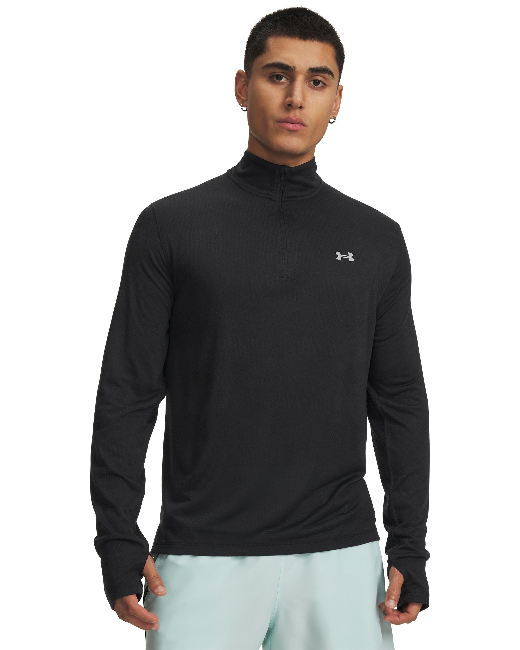 Image of Under Armour Laufshirt "UA VELOCITI 1/4 ZIP" mit Stehkragen, atmungsaktiv, schnell trocknend, elastische Kunstfaser