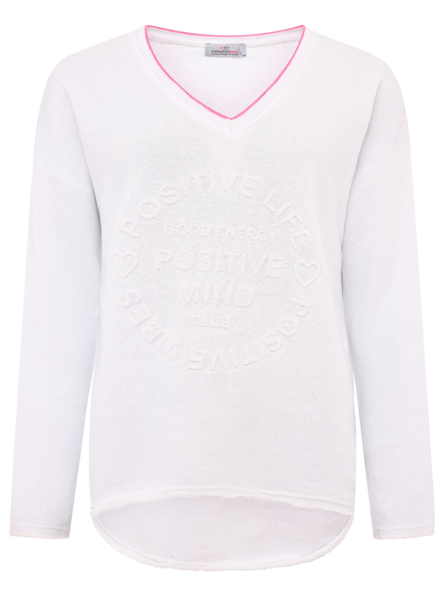 Zwillingsherz Sweatshirt »Positive Mind«, mit Kontrastnaht in Neonfarbe