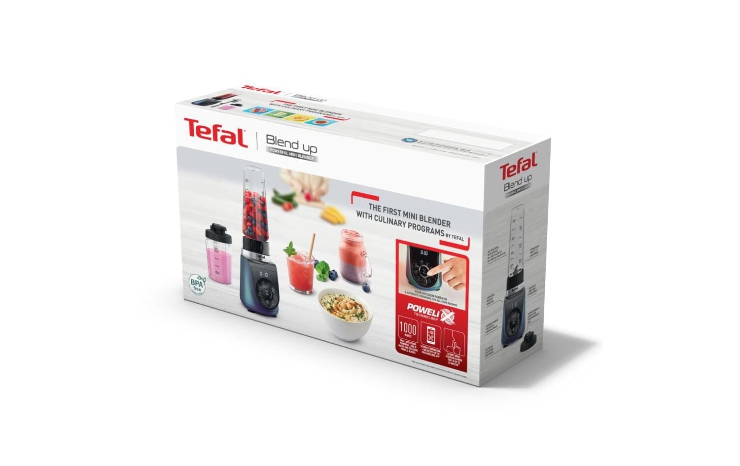 Tefal Mixeur sur pied »BL19H4 Blend Up« 1000 W 8 programmes automatiques, compact, mode silence