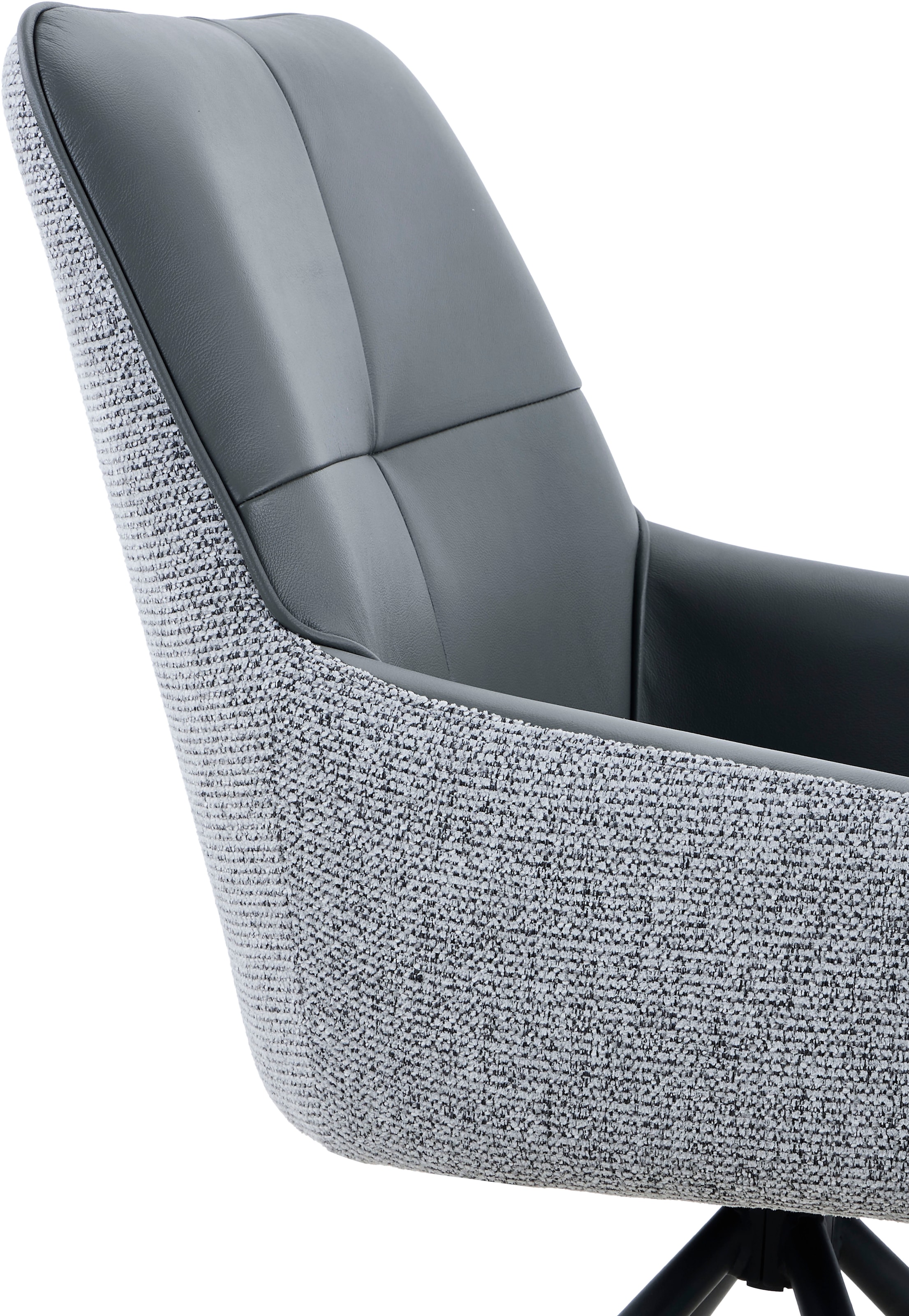 HELA Chaise avec accoudoirs »FARO« () 1 cuis360° drehbar, Materialkombi, Echtleder, Armlehnen