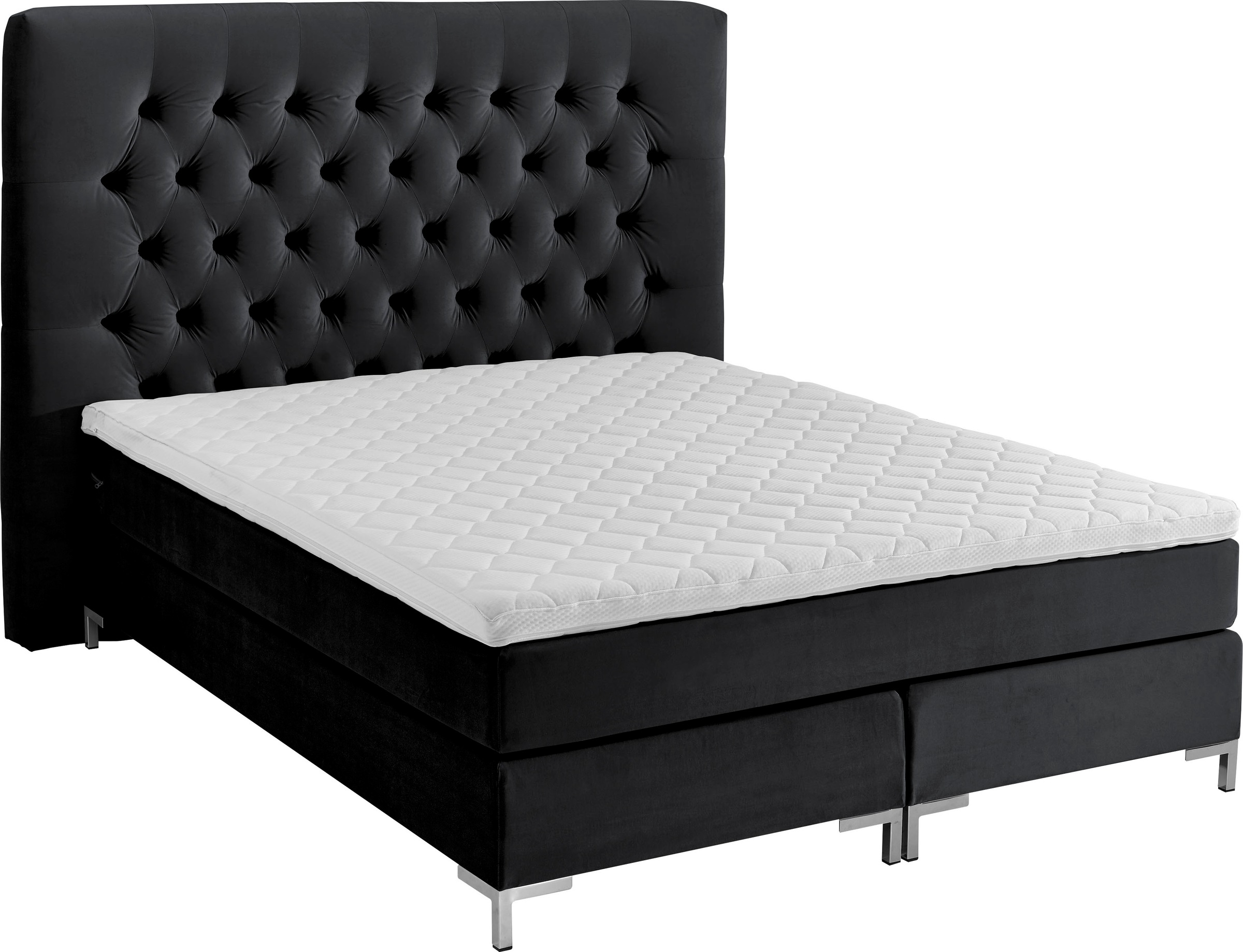 ATLANTIC home collection Boxspringbett »Ronja«, mit Topper und extra hohem Kopfteil