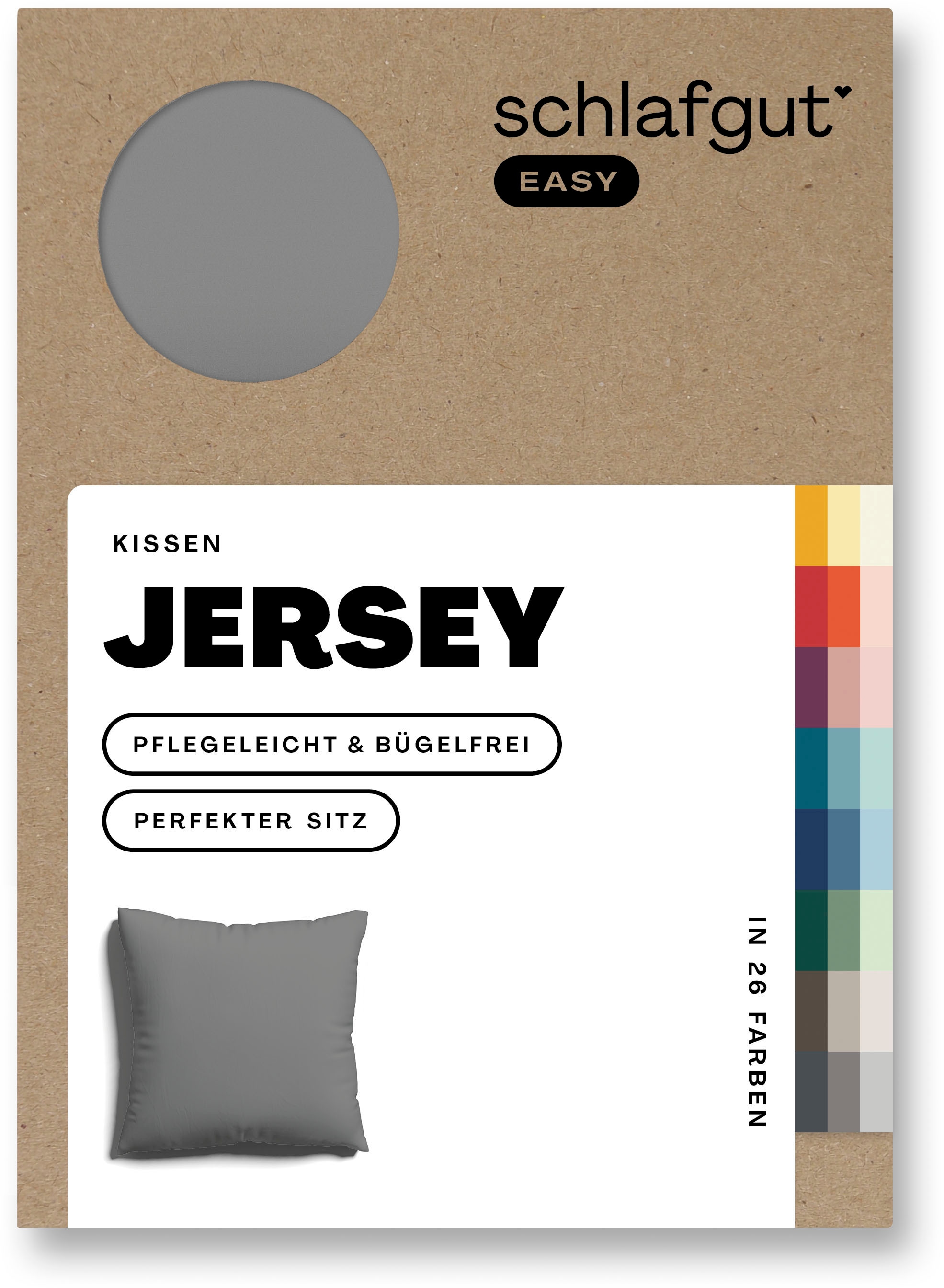 Schlafgut Kissenbezug »EASY Jersey«, (1 St.), Kissenhülle mit Reissverschluss, weich und saugfähig, Kissenbezug