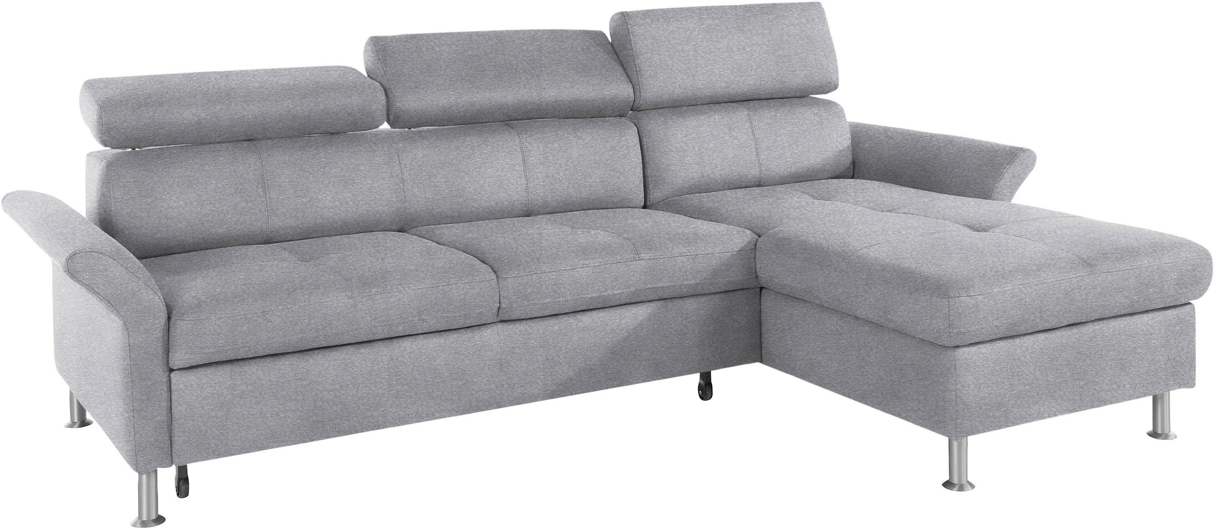 exxpo - sofa fashion Canapé d'angle »Maretto, bequem & komfortabel, bodenfrei, Breite 257cm, L-Form« inkl. Kopf- bzw. Rückenverstellung, wahlweise mit Bettfunktion