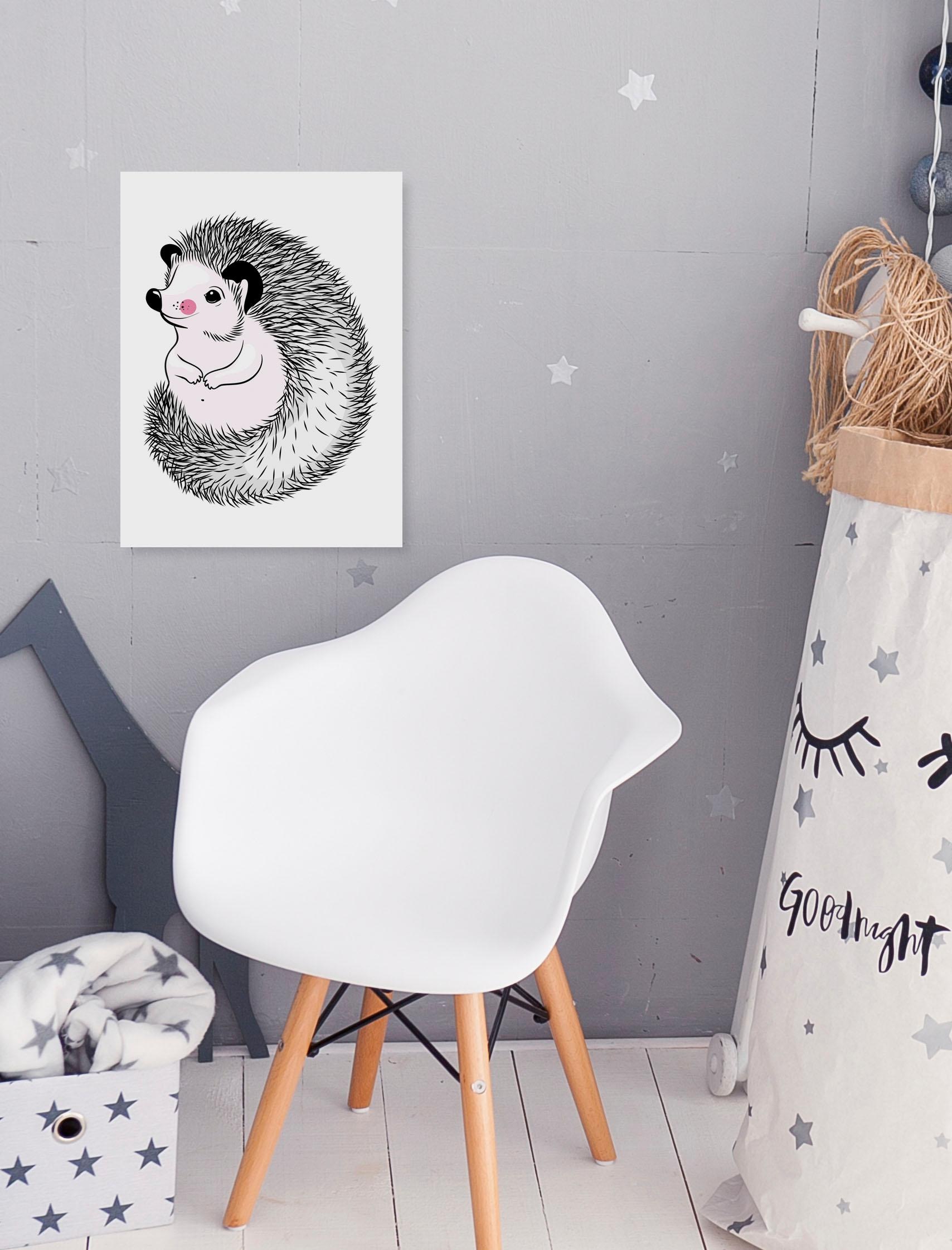 Image of queence Leinwandbild "Igel" Kunst Tiere Premium-Leinwandstoff, Handarbeit aus Deutschland
